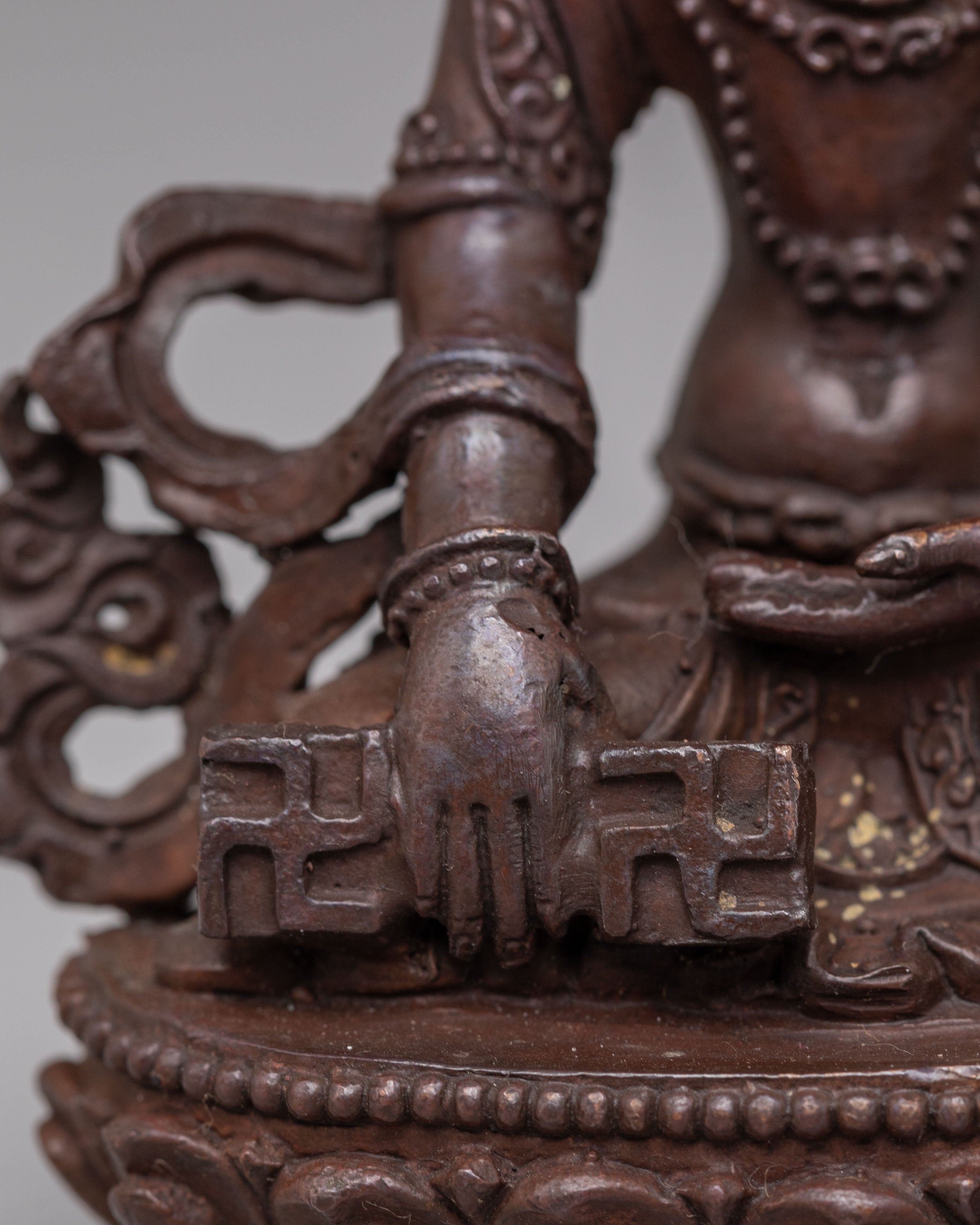 Handmade Three Deity Set | Oxidized Copper Altar Statues