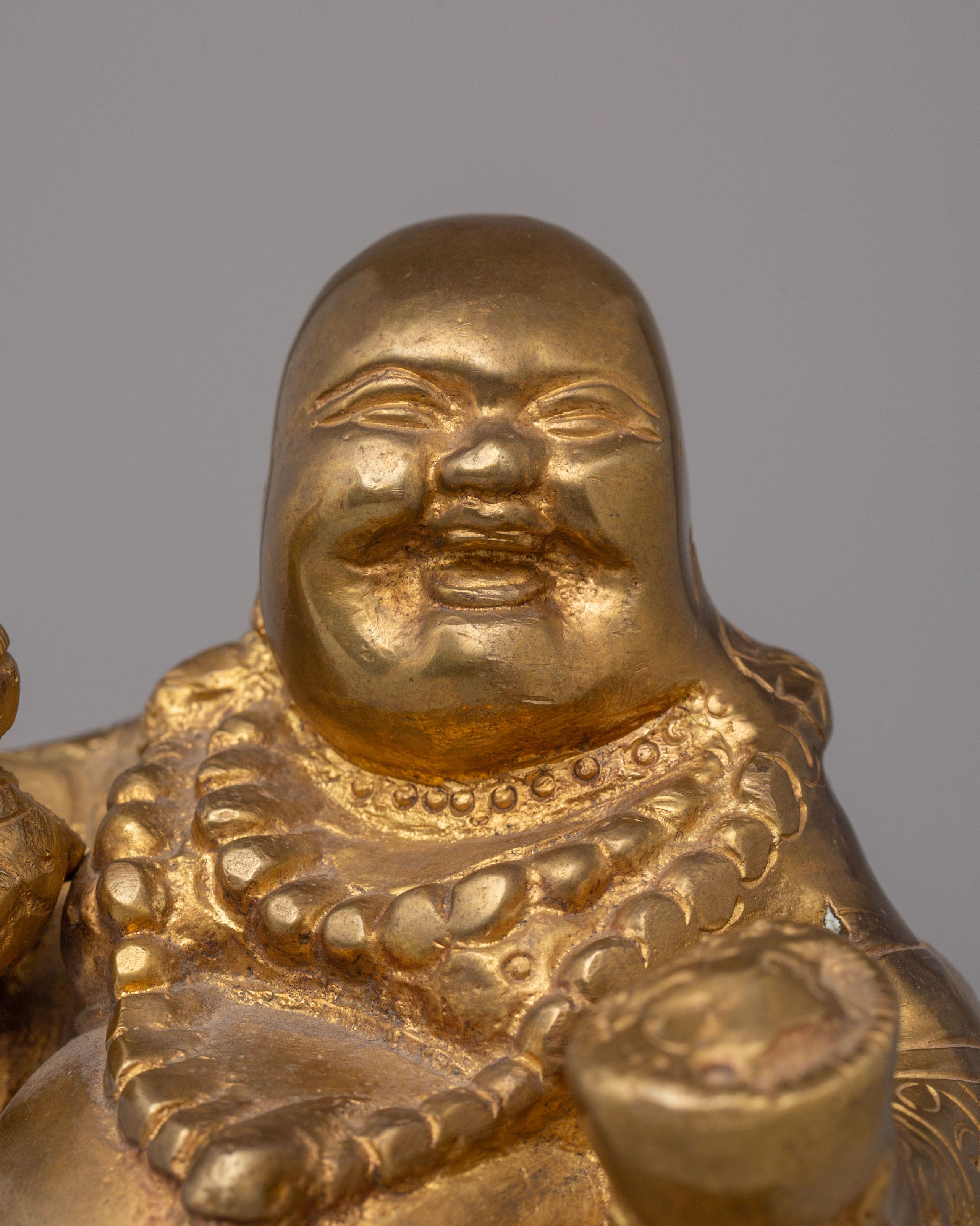 Handmade Laughing Buddha Statue | Brass Happy Buddha for Home Decor and Prosperity
