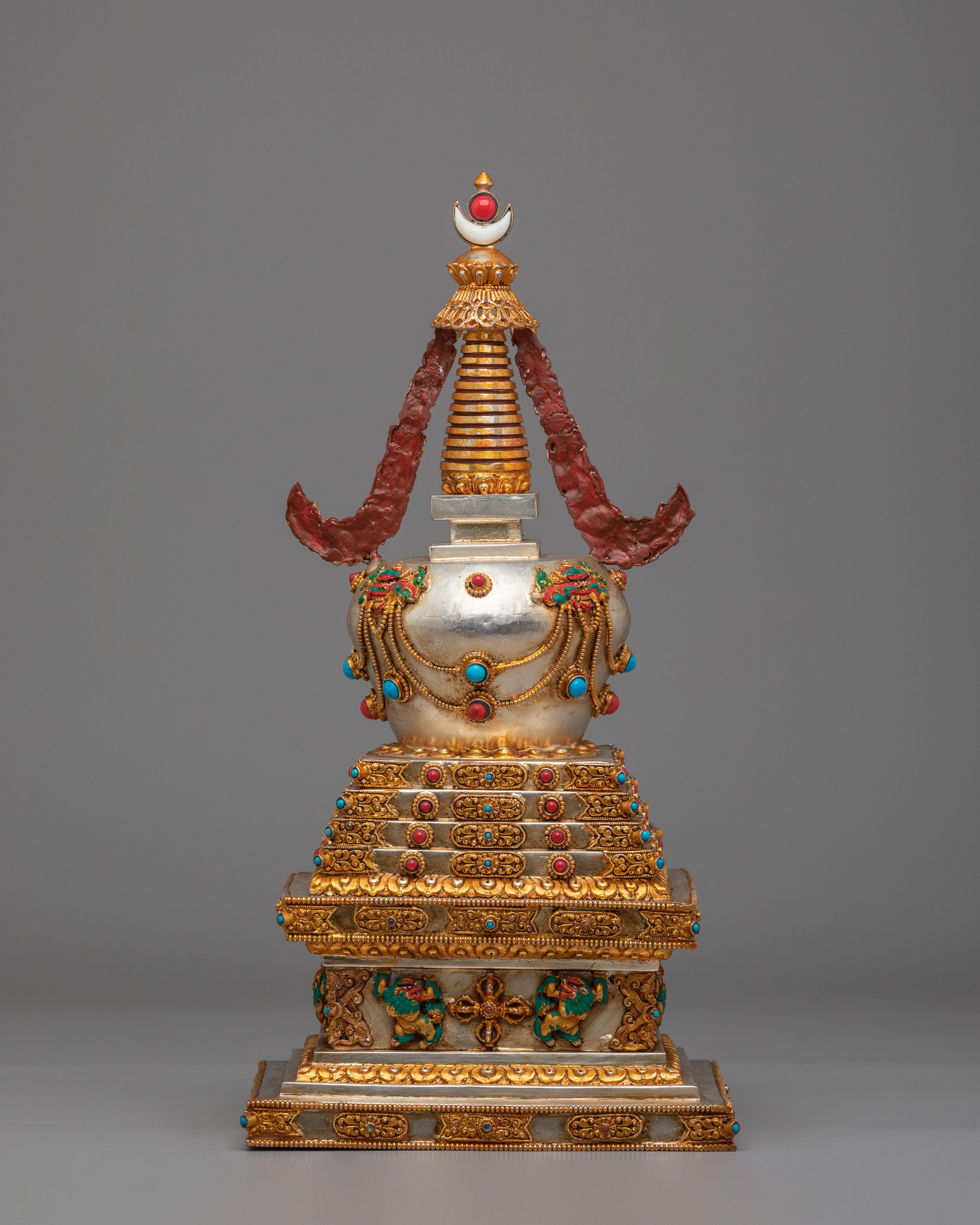 Jangchub Spiritual Stupa | Copper Body with Gold and Silver Plating