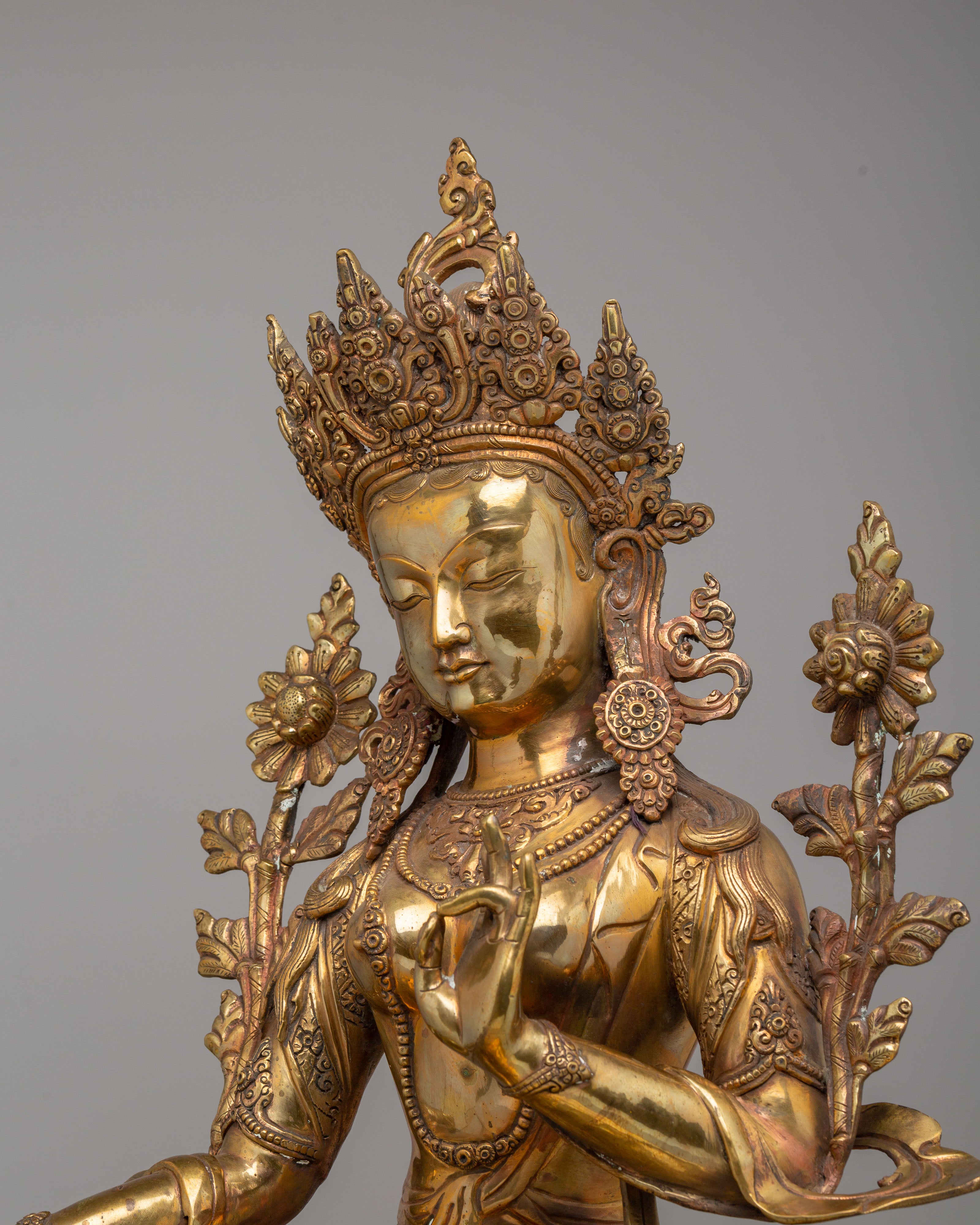 Handcrafted Green Tara Divine Statue | Spiritual Home Decor