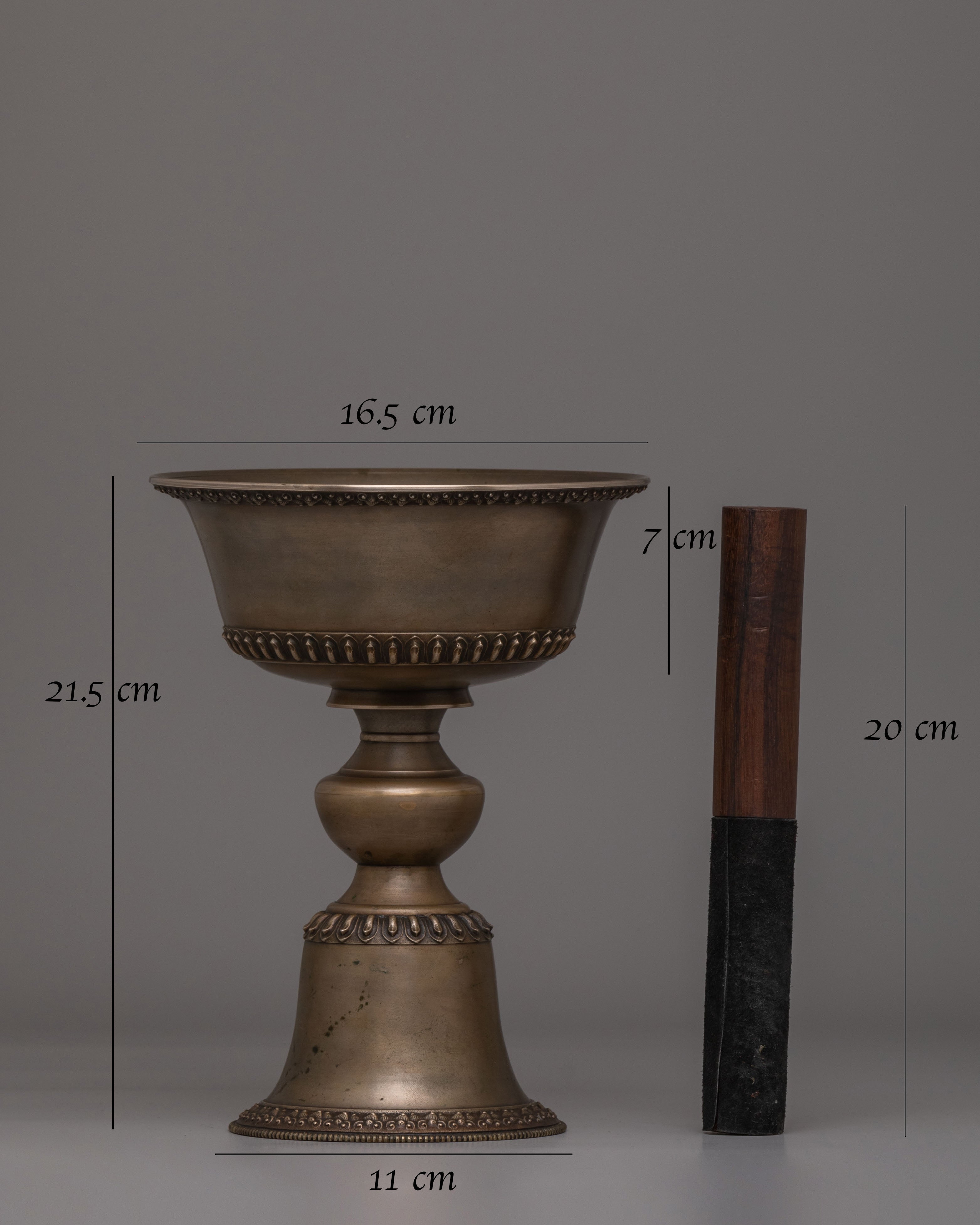 Tibetan Handcrafted Butter Lamp with Stick | Meditation & Spiritual Practices