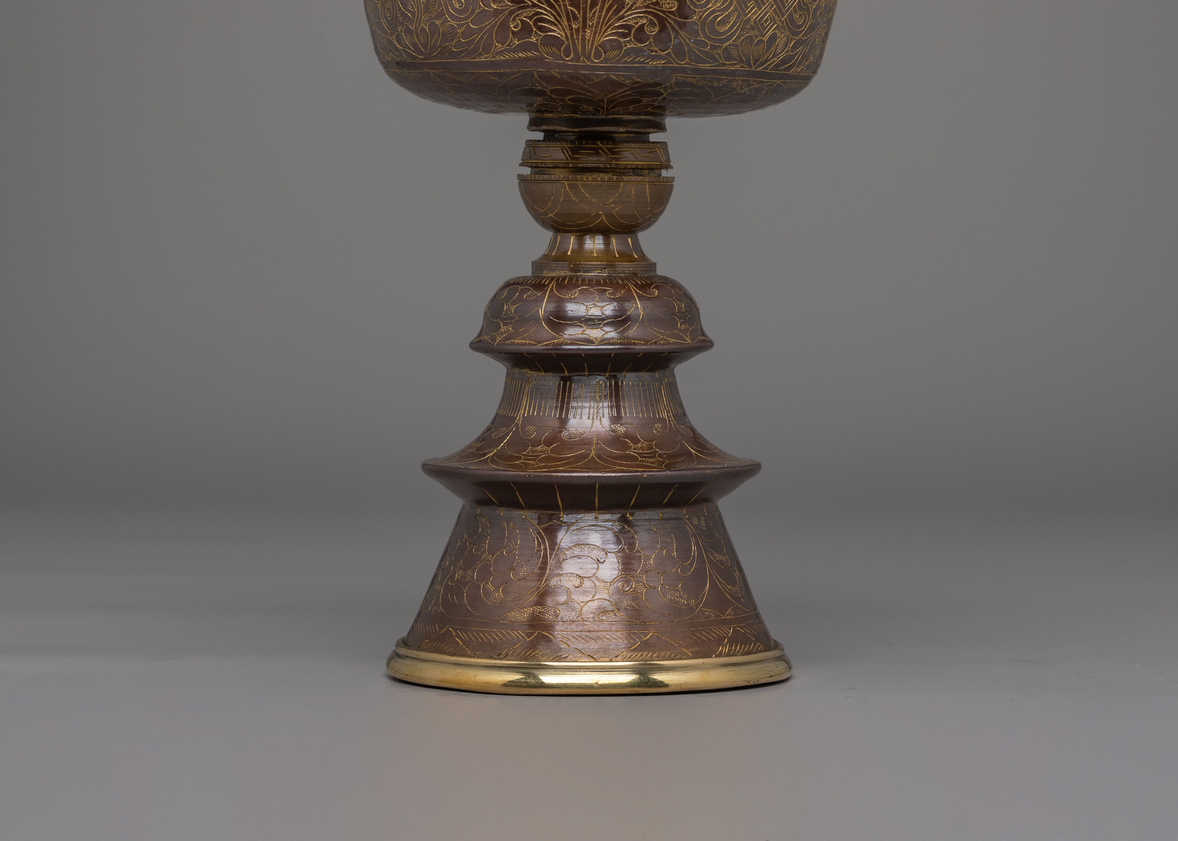 Spiritual Butter Lamp Set for Offerings | Brass & Copper Offering Lamps