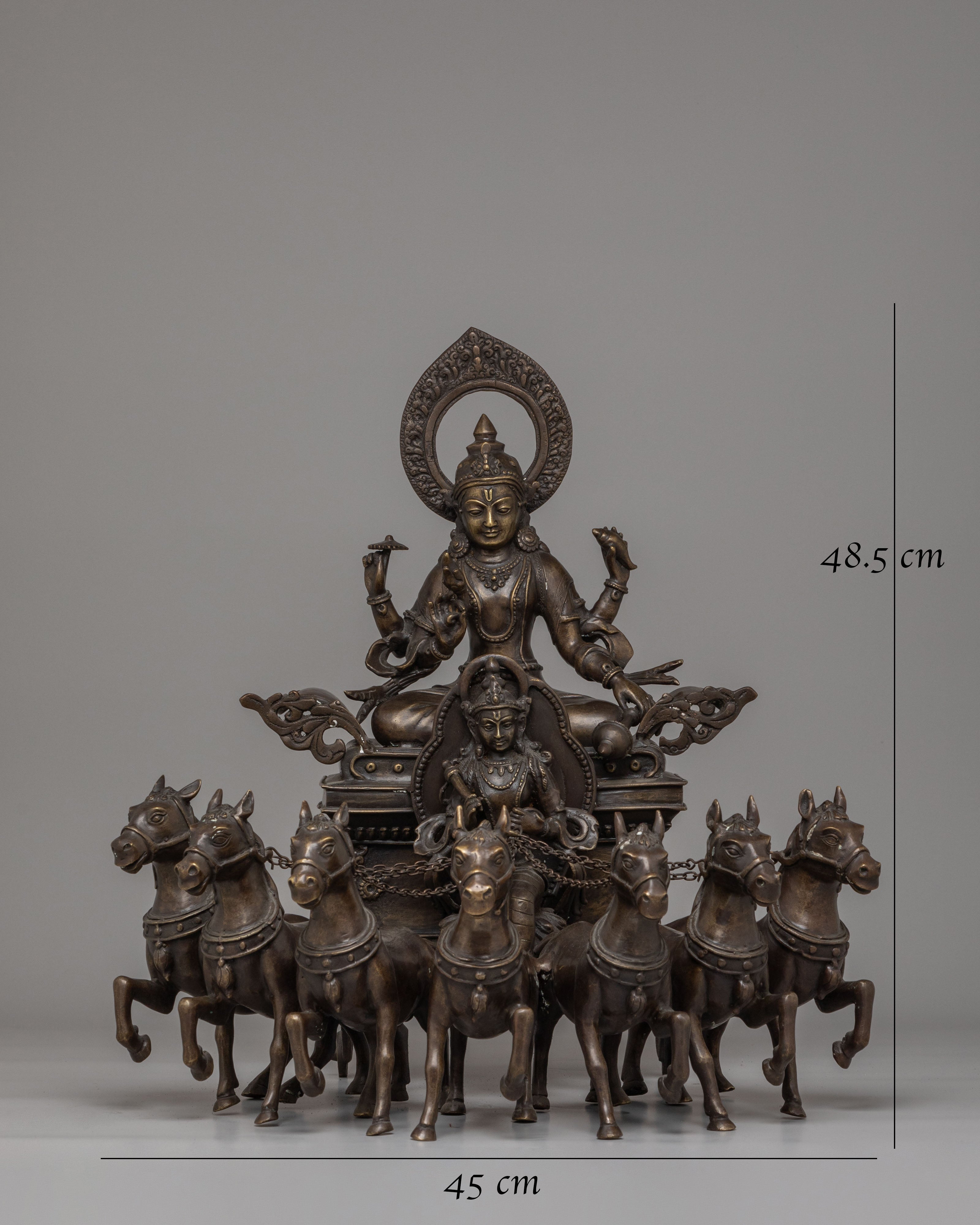Surya Narayan Statue | Handcrafted Bronze Sun God Chariot Sculpture