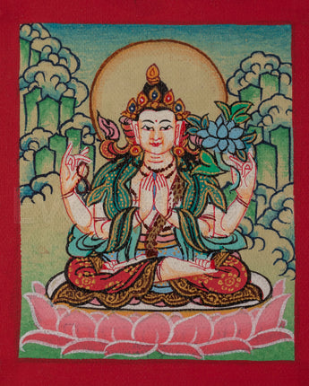 Chenrezig Thangka for Locket