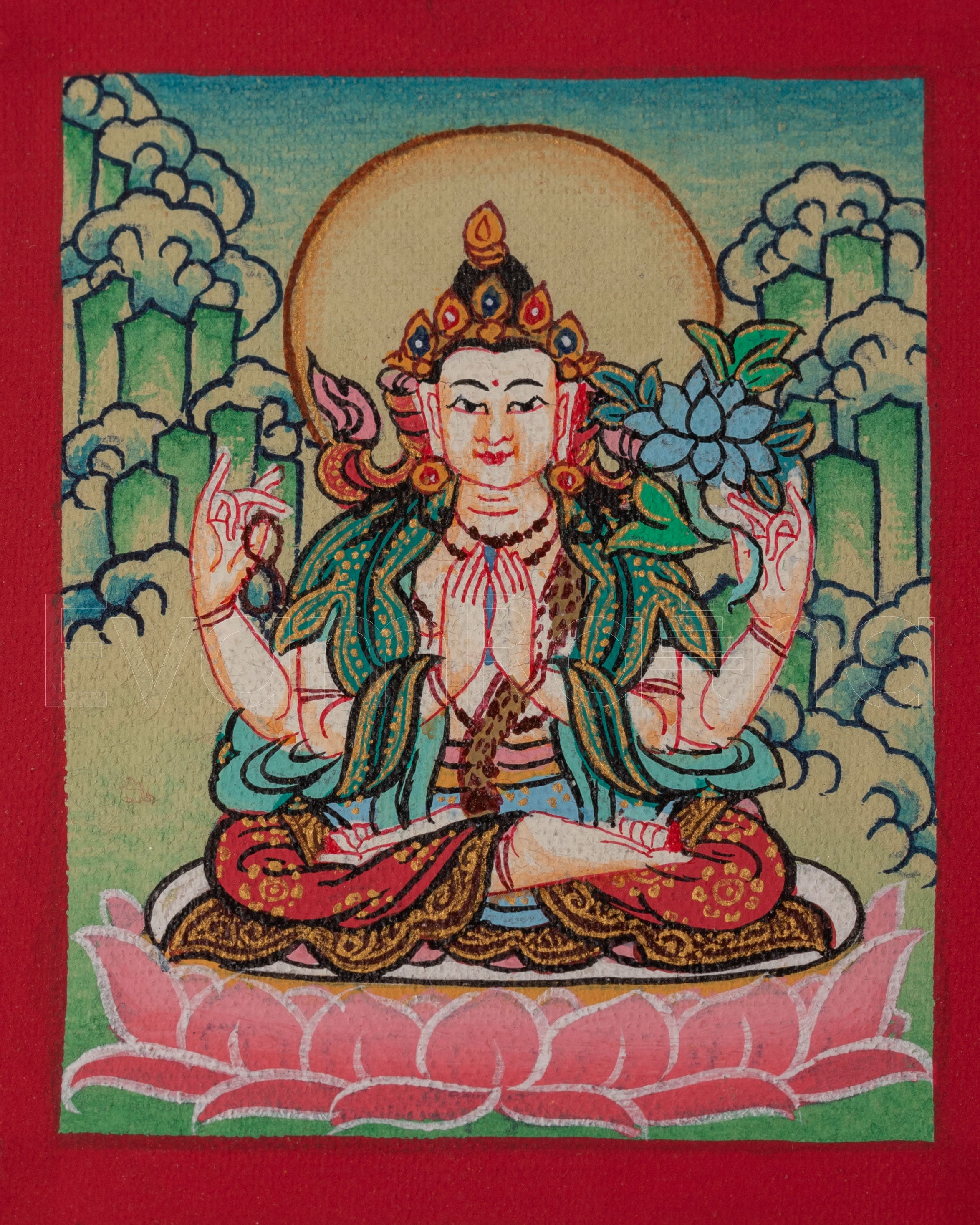 Chenrezig Thangka for Locket