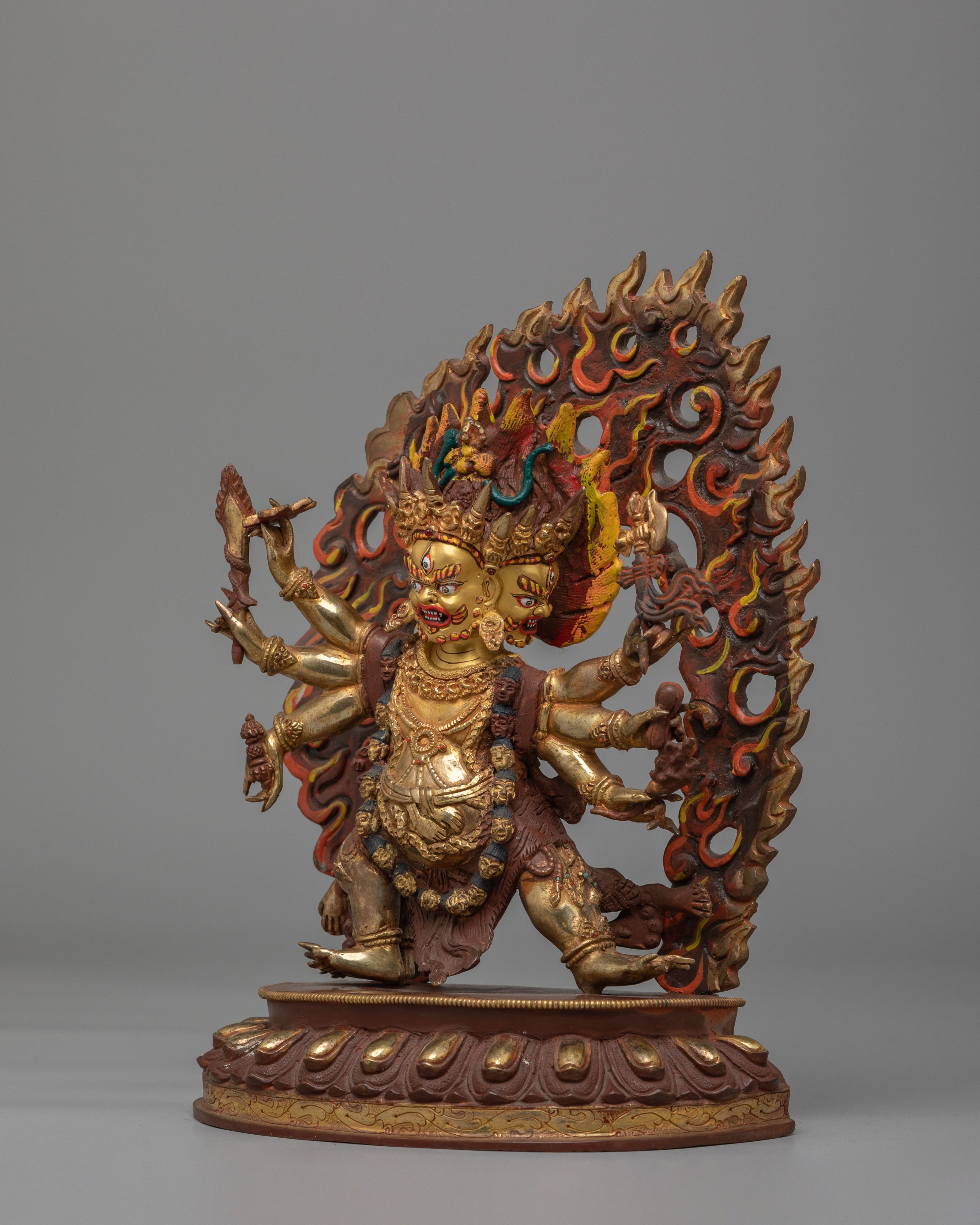 Six Armed Mahakala Statue for Protection | Wrathful Deity