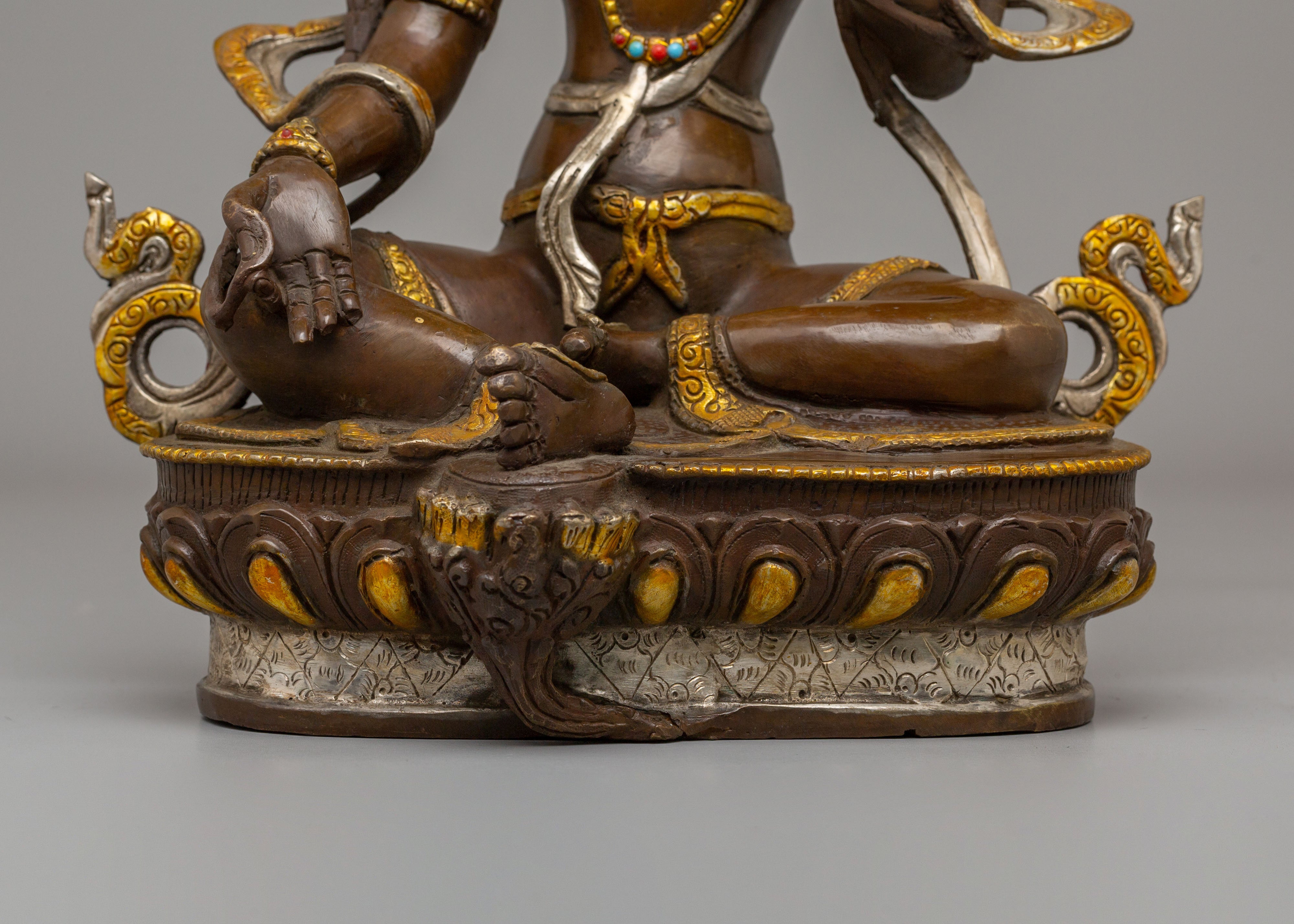 Tibetan Goddess Green Tara Statue | Handmade Artwork of Compassion
