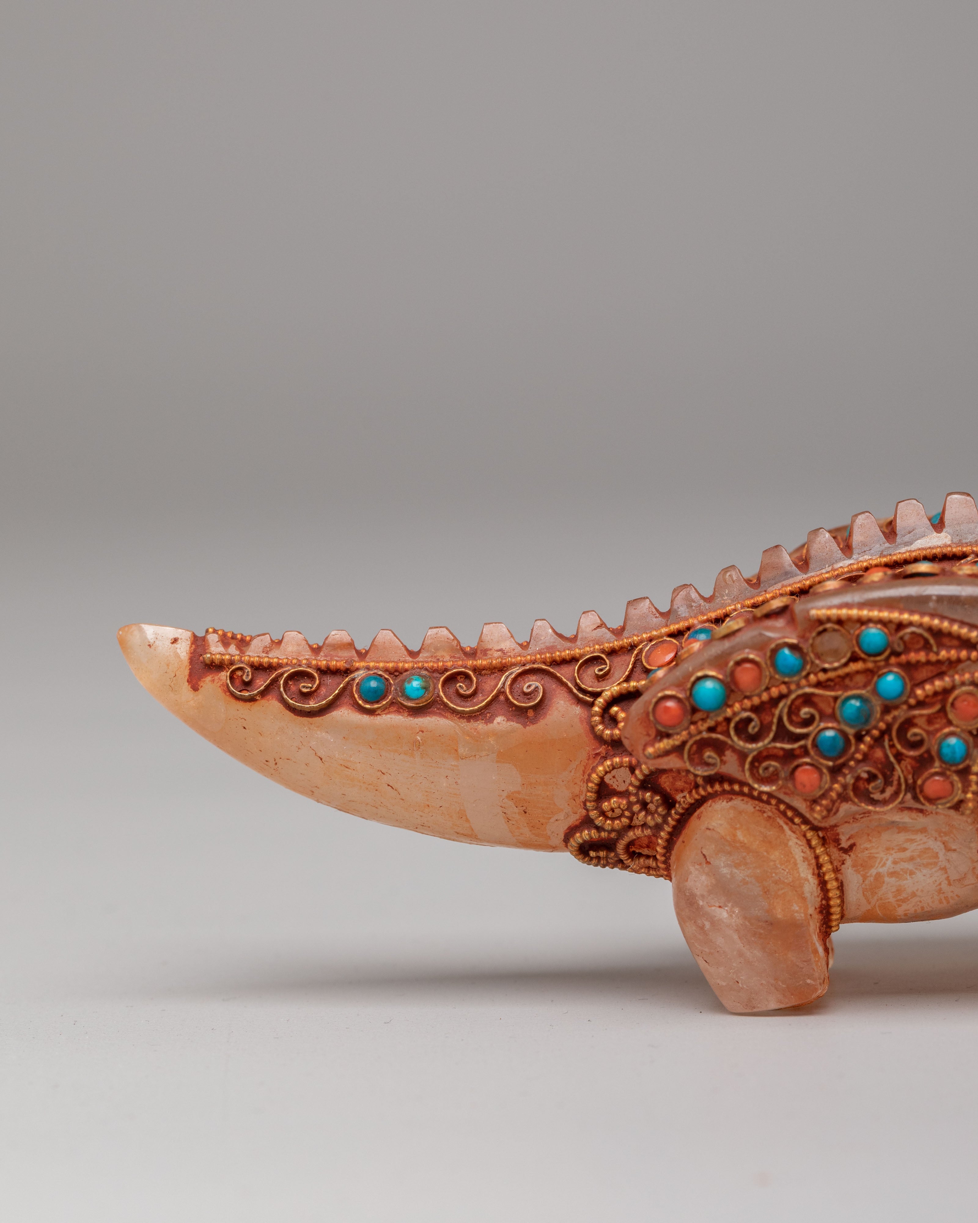 Himalayan Crystal Dragon | Copper & Gemstone Art