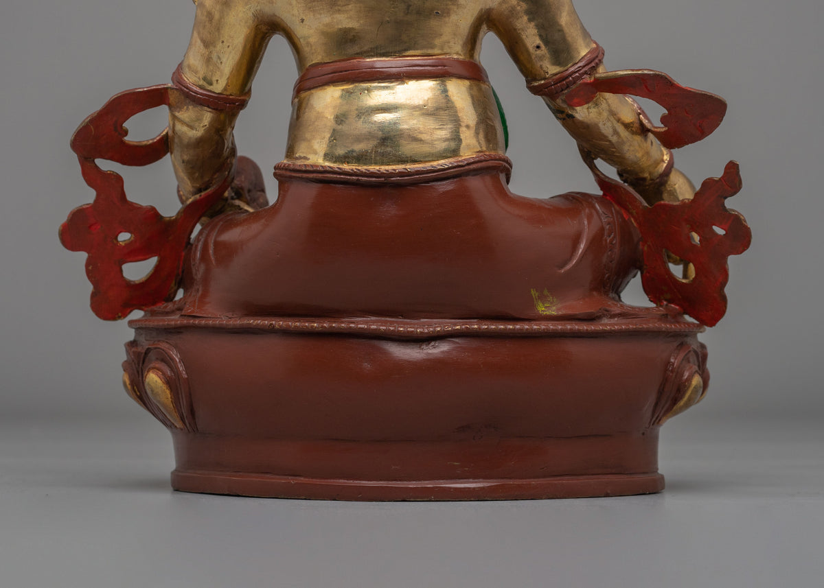 Sacred Dzambhala God of Wealth Statue | Tibetan Prosperity Idol for Altar