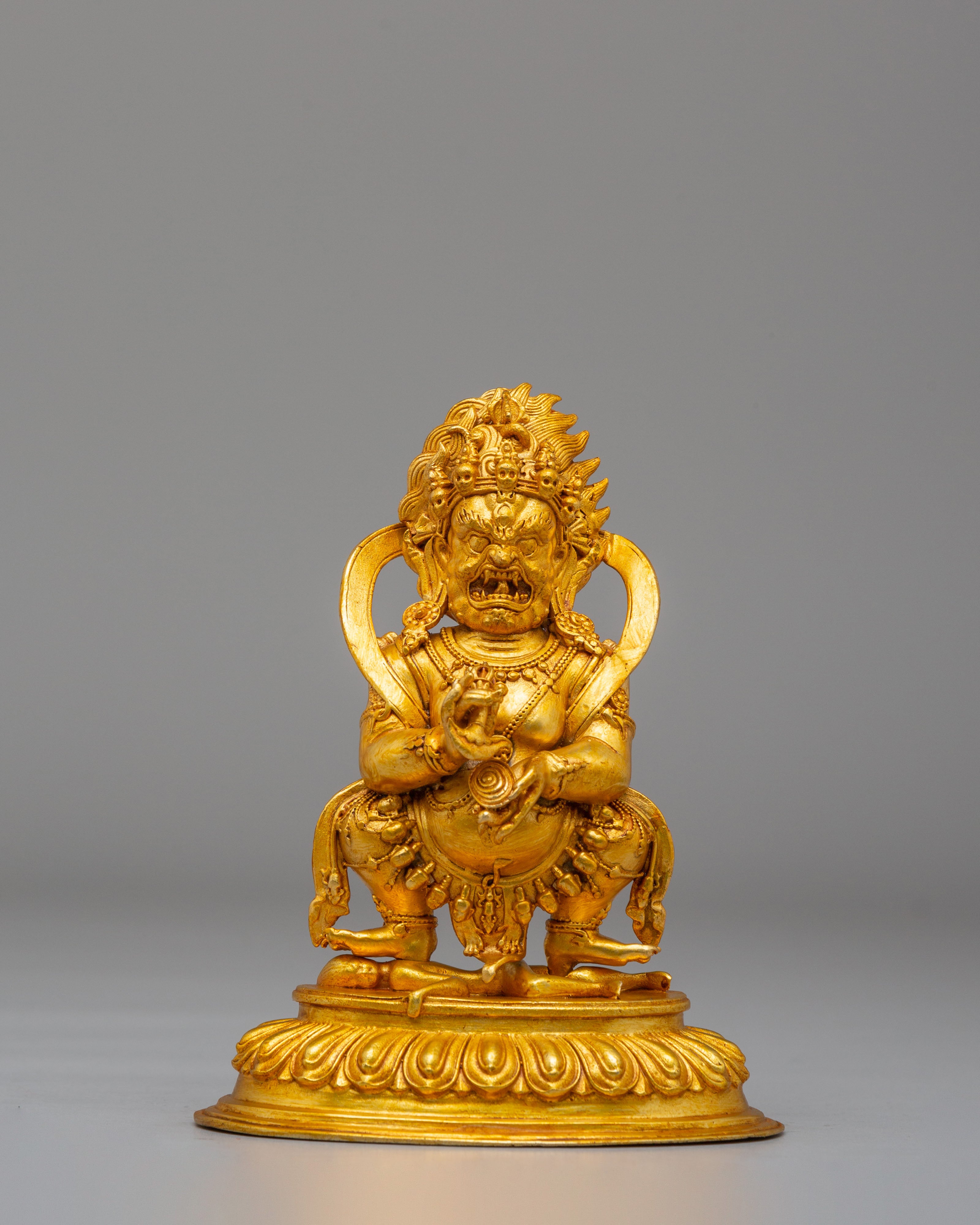 Traditional Buddhist Mahakala Sculpture | Symbol of Power & Protection