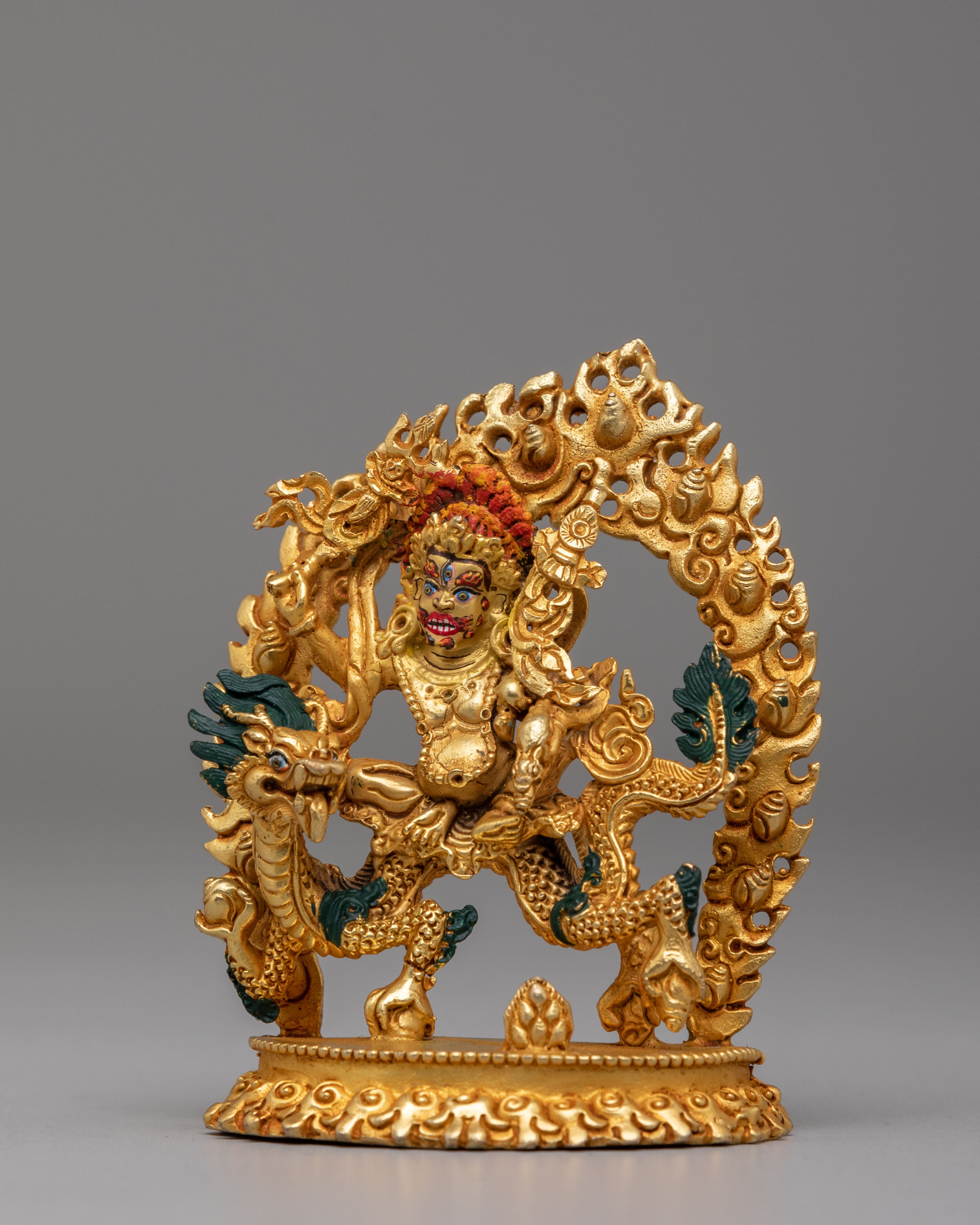 Himalayan White Dzambhala Altar Statue | Buddhist Prosperity Protector Sculpture