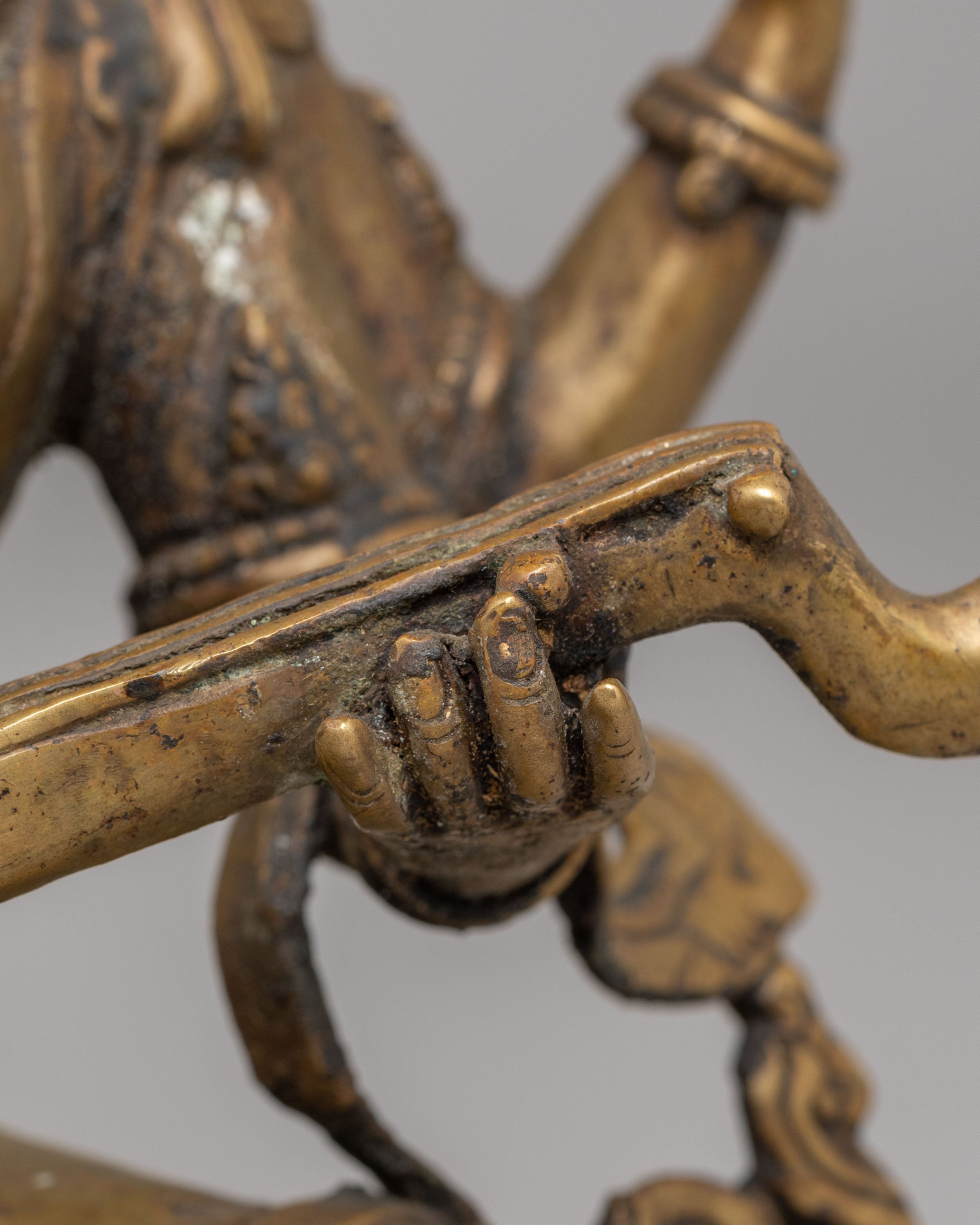 Handmade Saraswati Goddess Statue | Oxidized Copper Goddess of Knowledge