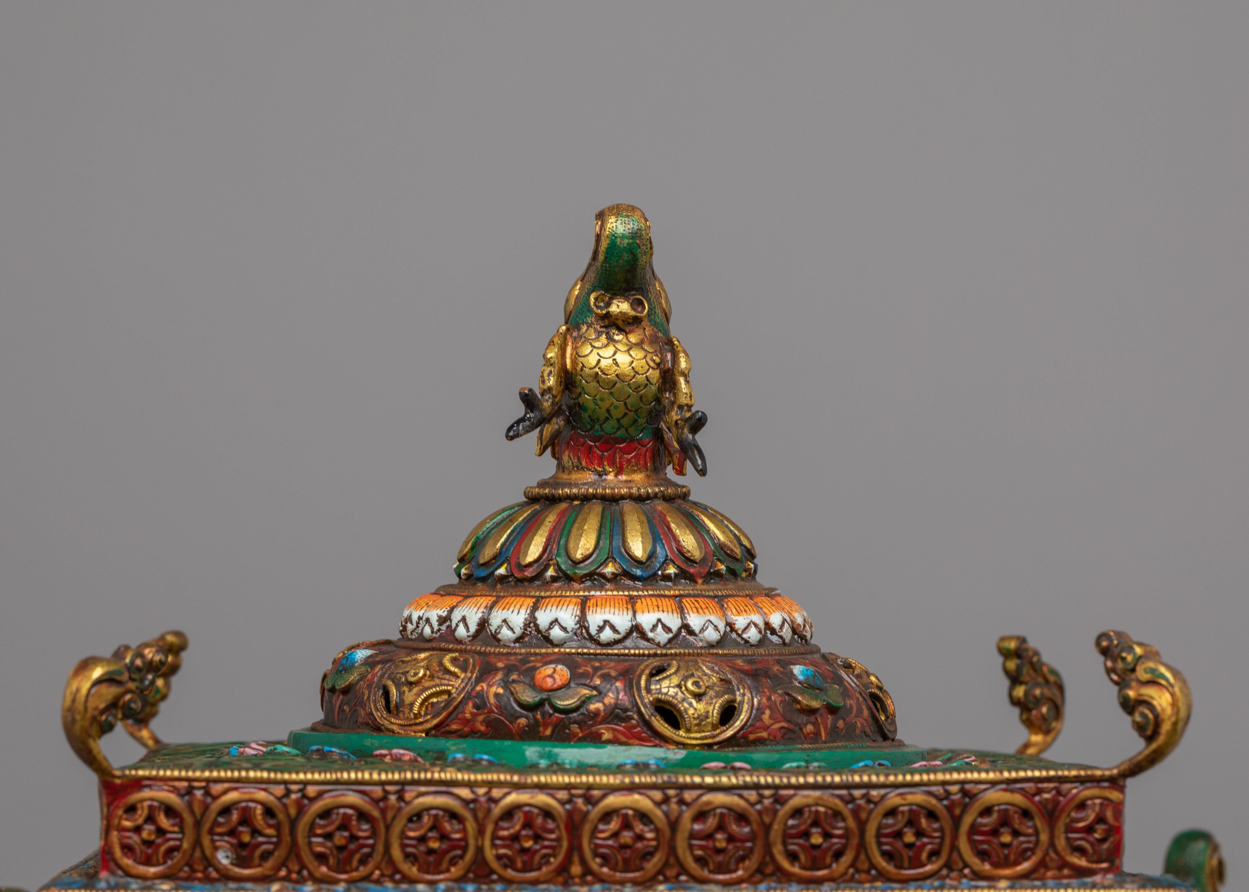 Handcrafted Ceremonial Incense Burner | Gold and Acrylic Color