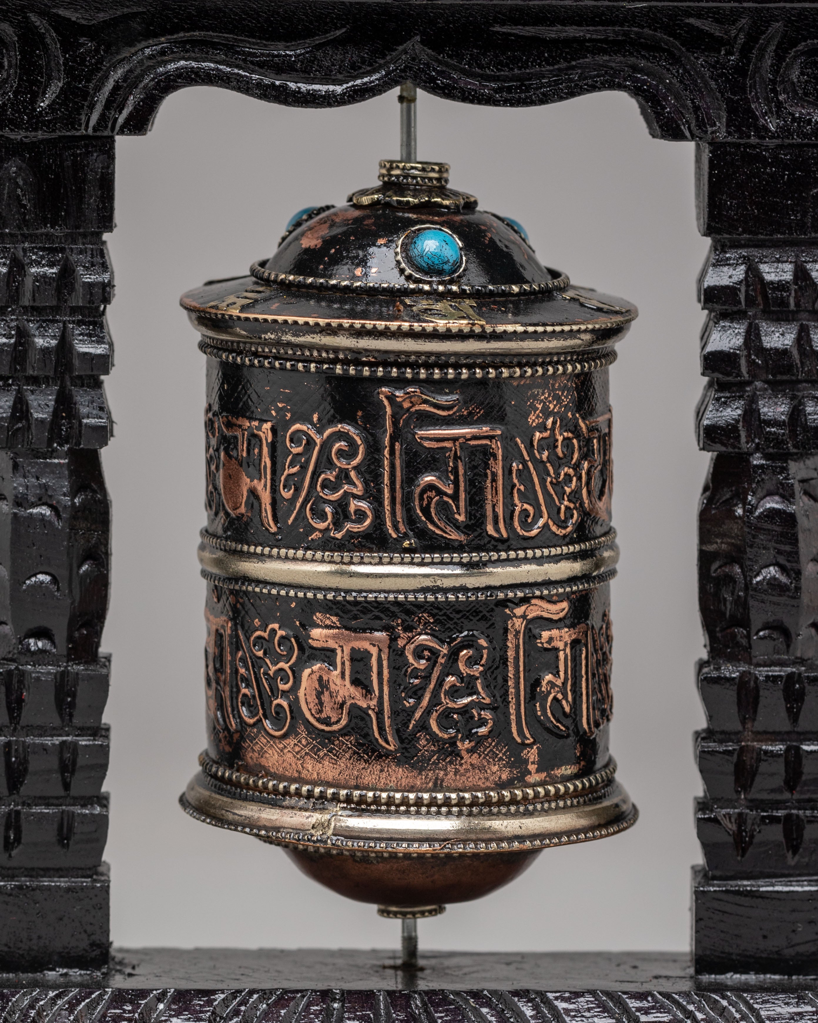 Handcrafted Altar Prayer Wheel | Tibetan Mantra Spinner for Meditation
