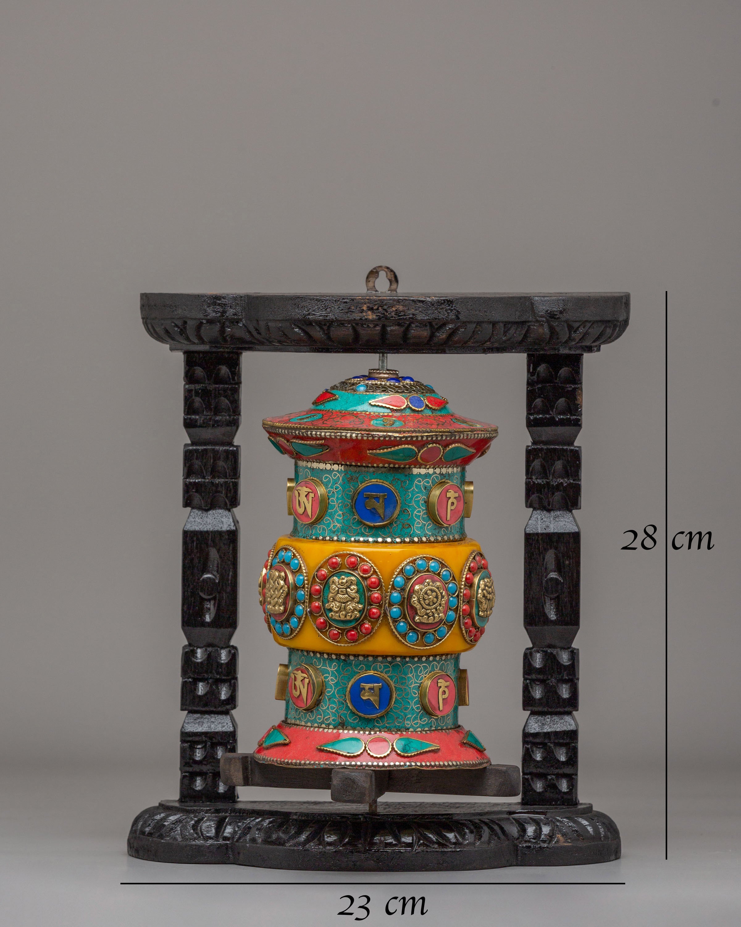 Himalayan Ritual Prayer Wheel for Altar | Mantra Spinner for Spiritual Practices