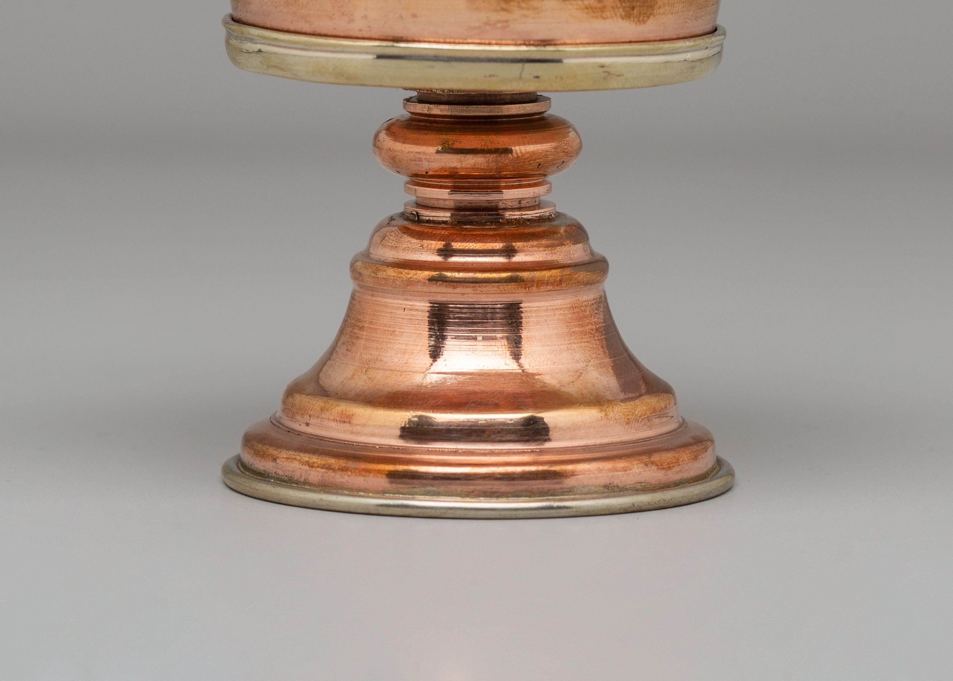 Tibetan Butter Lamp for Altar | Copper and White Metal Altar Offering Lamp