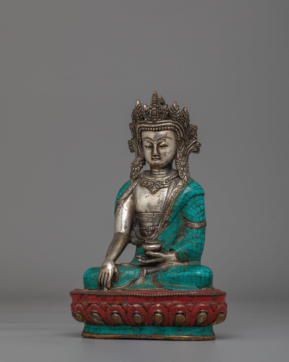 Crown Shakyamuni Buddha Altar Statue | Buddhist Altar Decor
