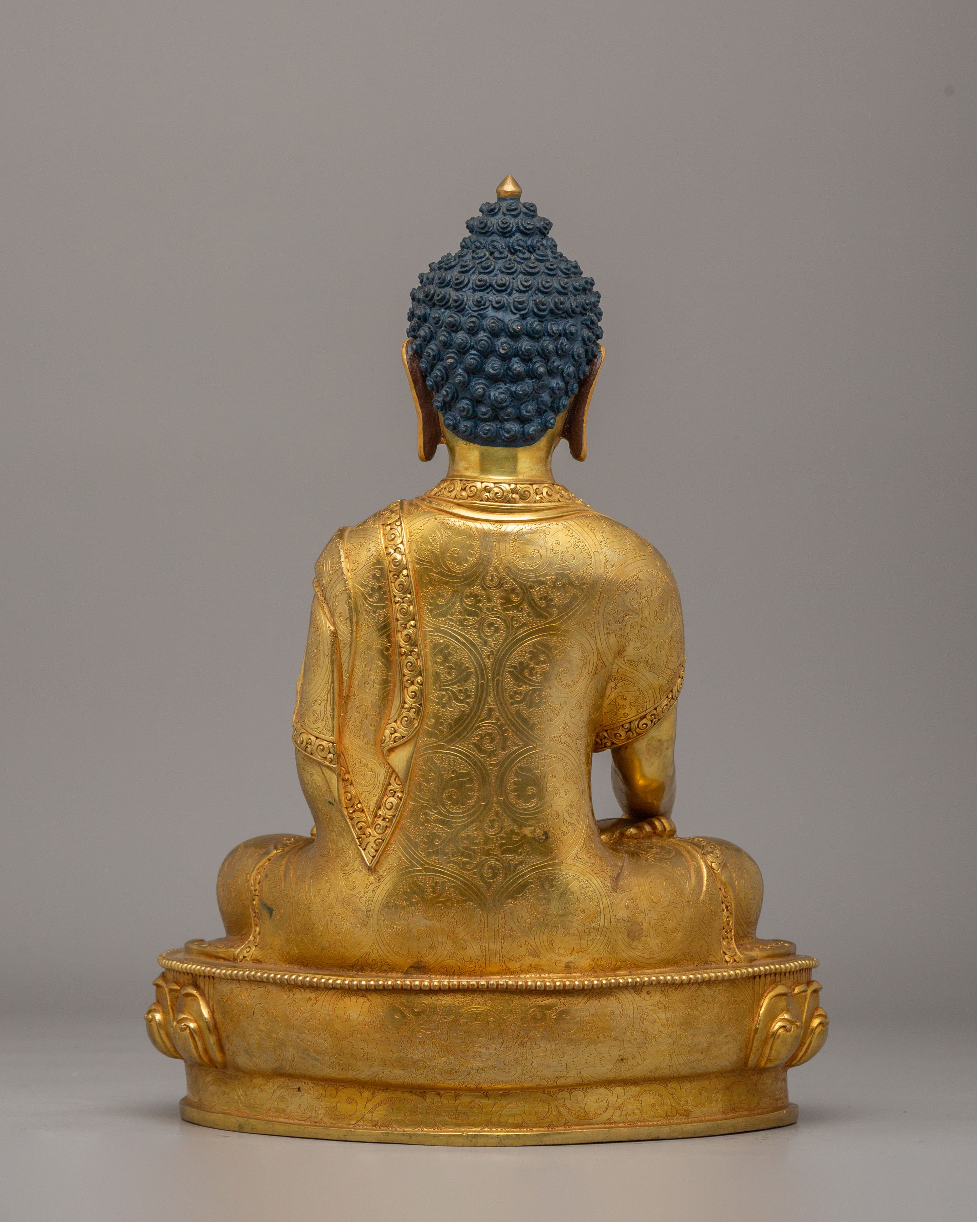 Divine Shakyamuni Buddha Altar Statue | Traditional Tibetan Artwork