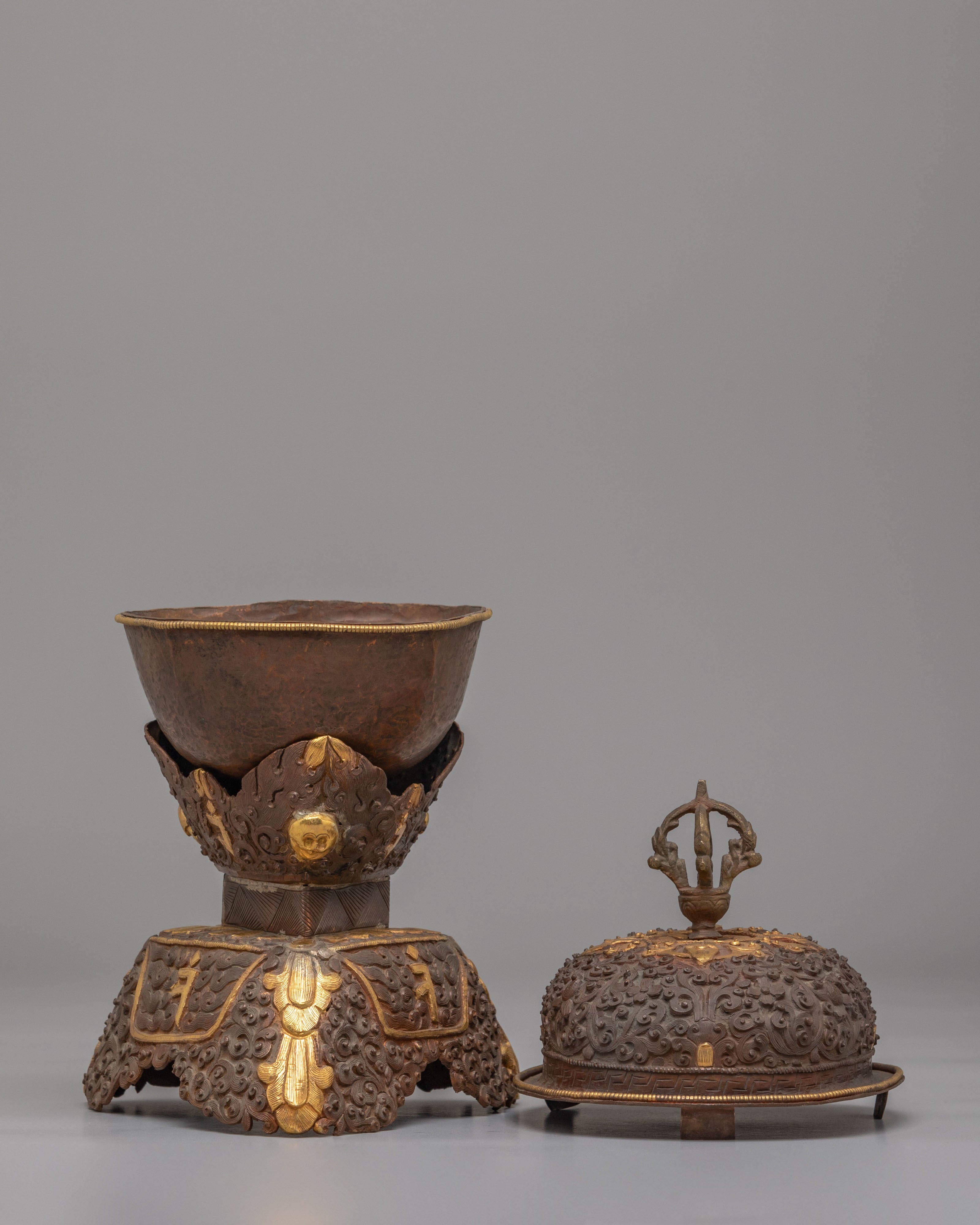 Traditional Buddhist Kapala Vessel | Skull Cup for Spiritual Ceremonies