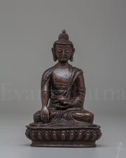 Oxidized Copper Shakyamuni Buddha Statue