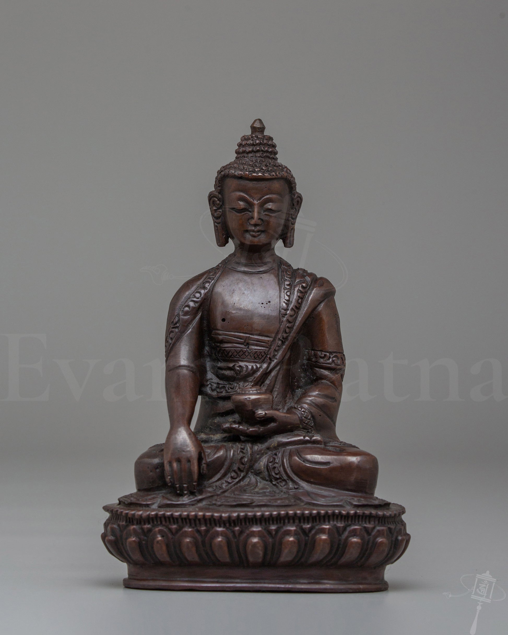 Oxidized Copper Shakyamuni Buddha Statue