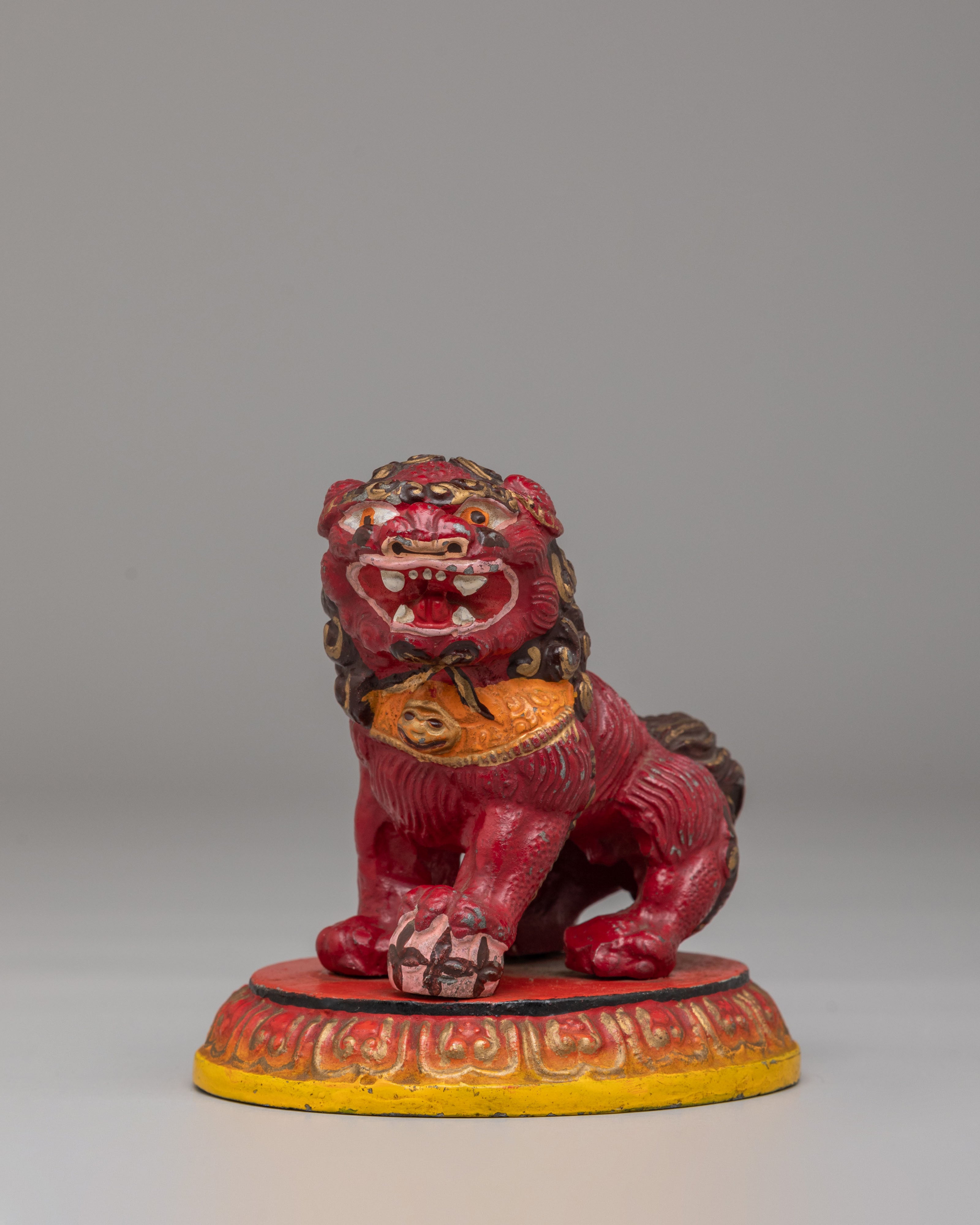 Tibetan Buddhist Lion Guardians Set | Lion Protector Figurines