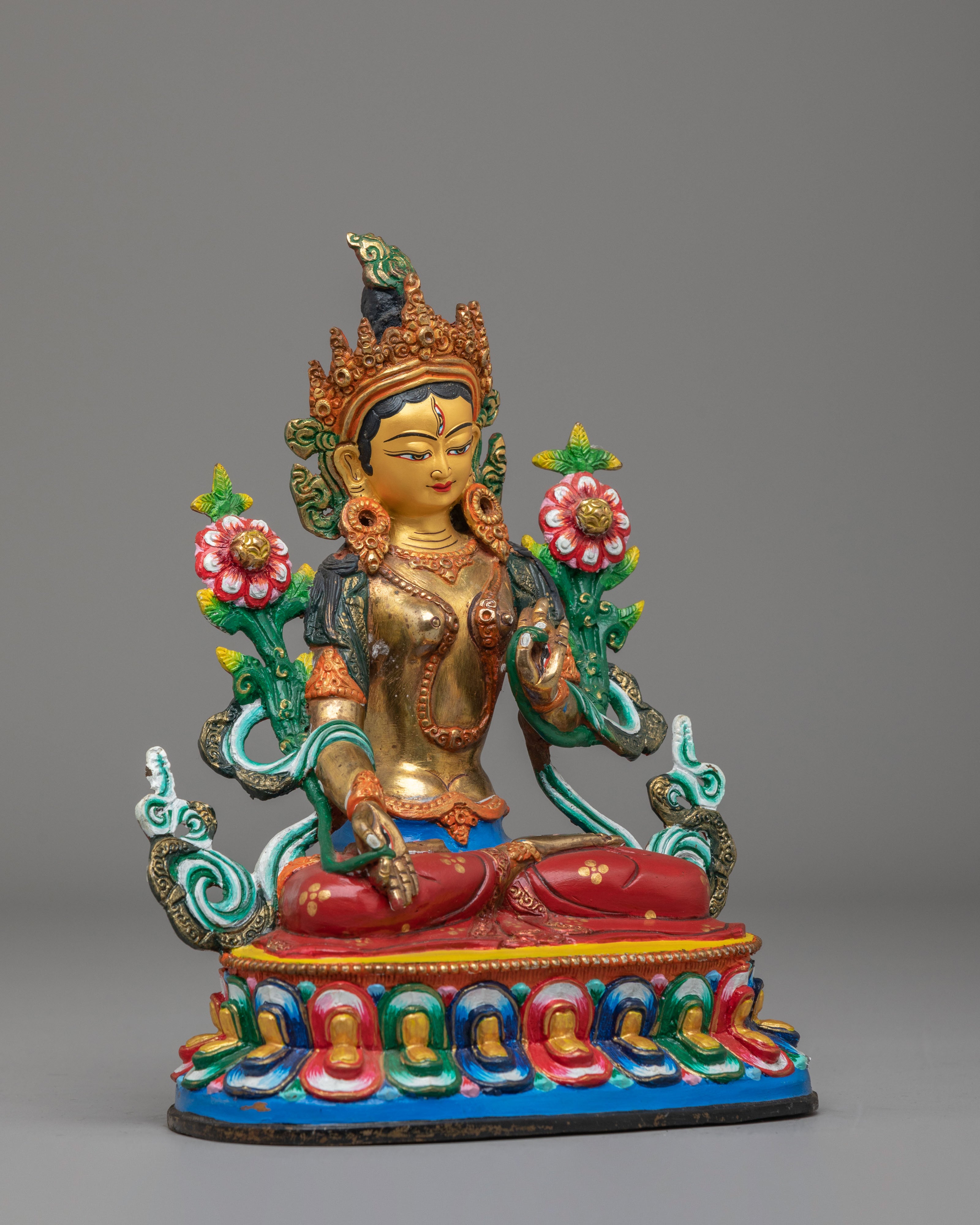 White Tara Buddhist Sculpture | Himalayan Spiritual Home Decor