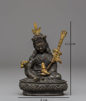 Guru Rinpoche Handmade Dark Oxidized Sculpture