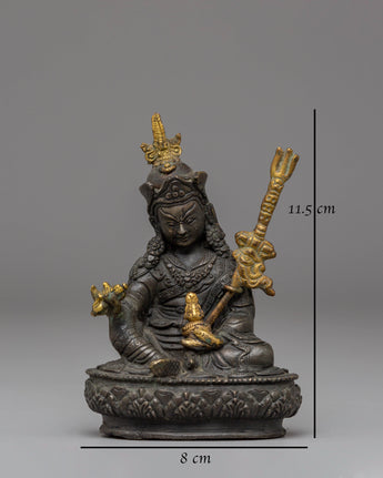Guru Rinpoche Handmade Dark Oxidized Sculpture