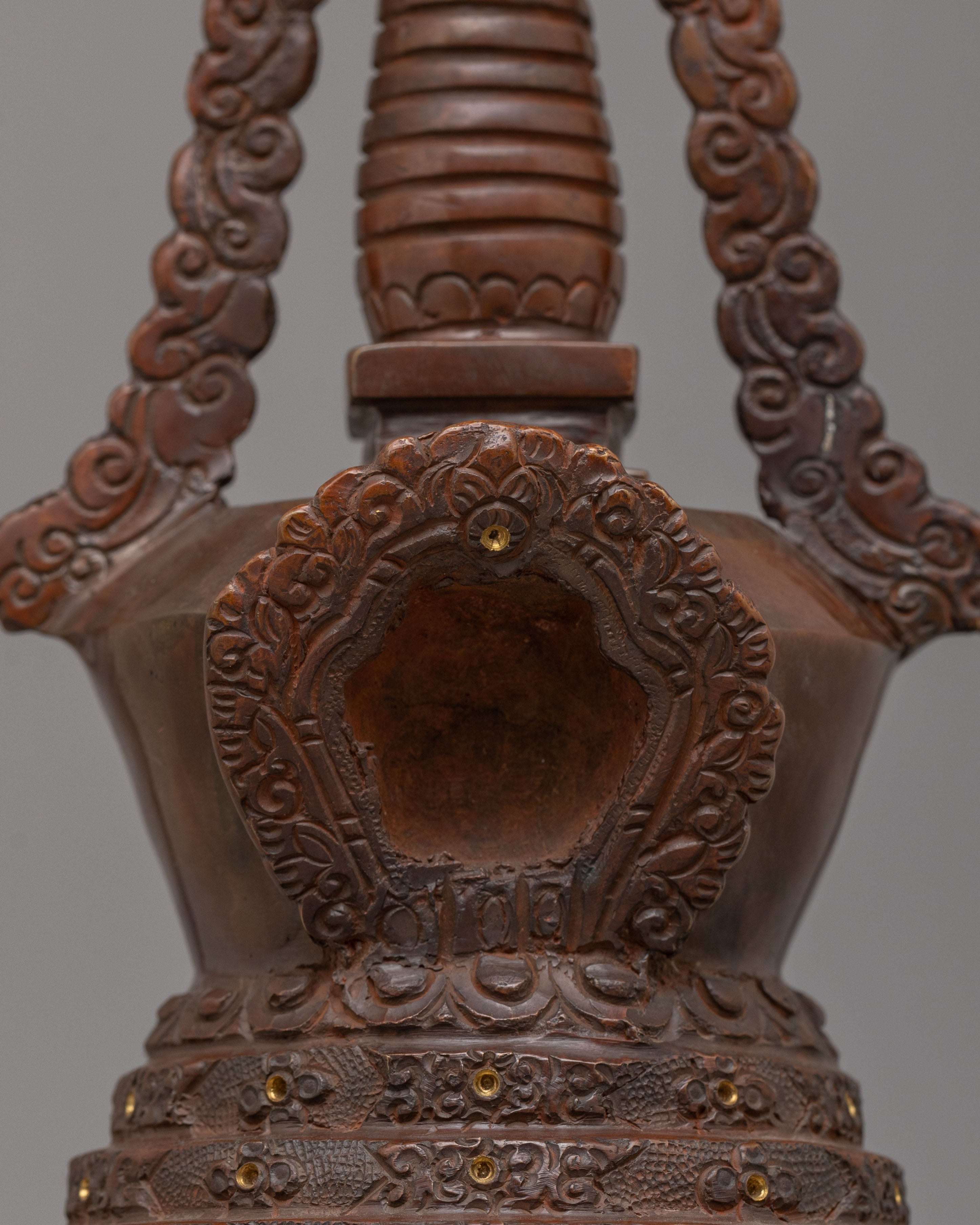 Handmade Lotus Blossom Stupa For Altar | Tibetan Ritual Art