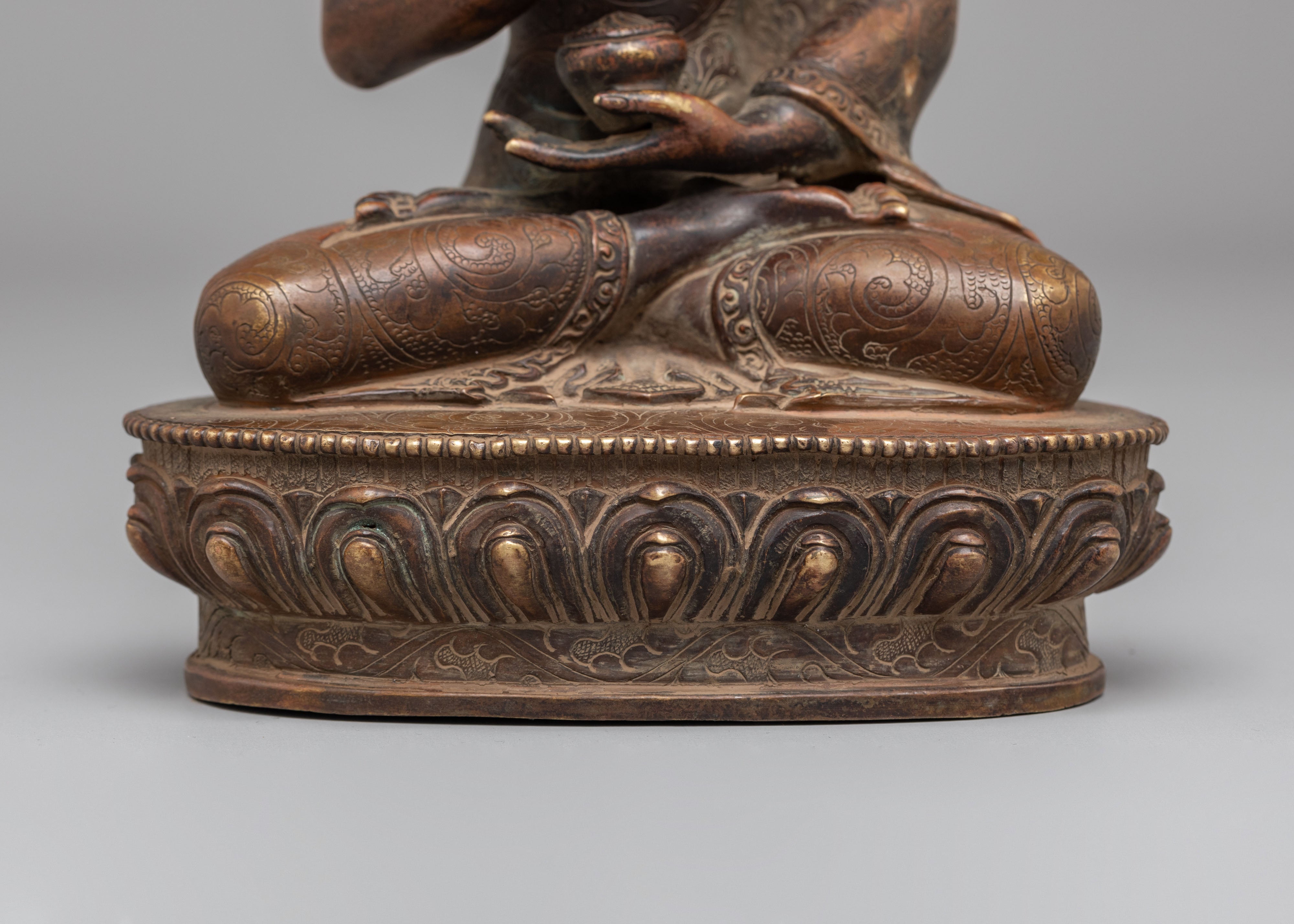 Handmade Amoghasiddhi Statue | Silver Plated Buddhist Art