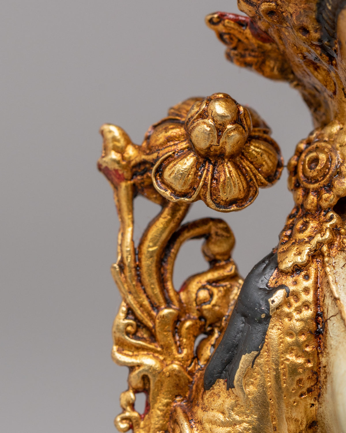 Sacred White Tara Goddess Statue | 24K Gold Plated Buddhist Healing Decor