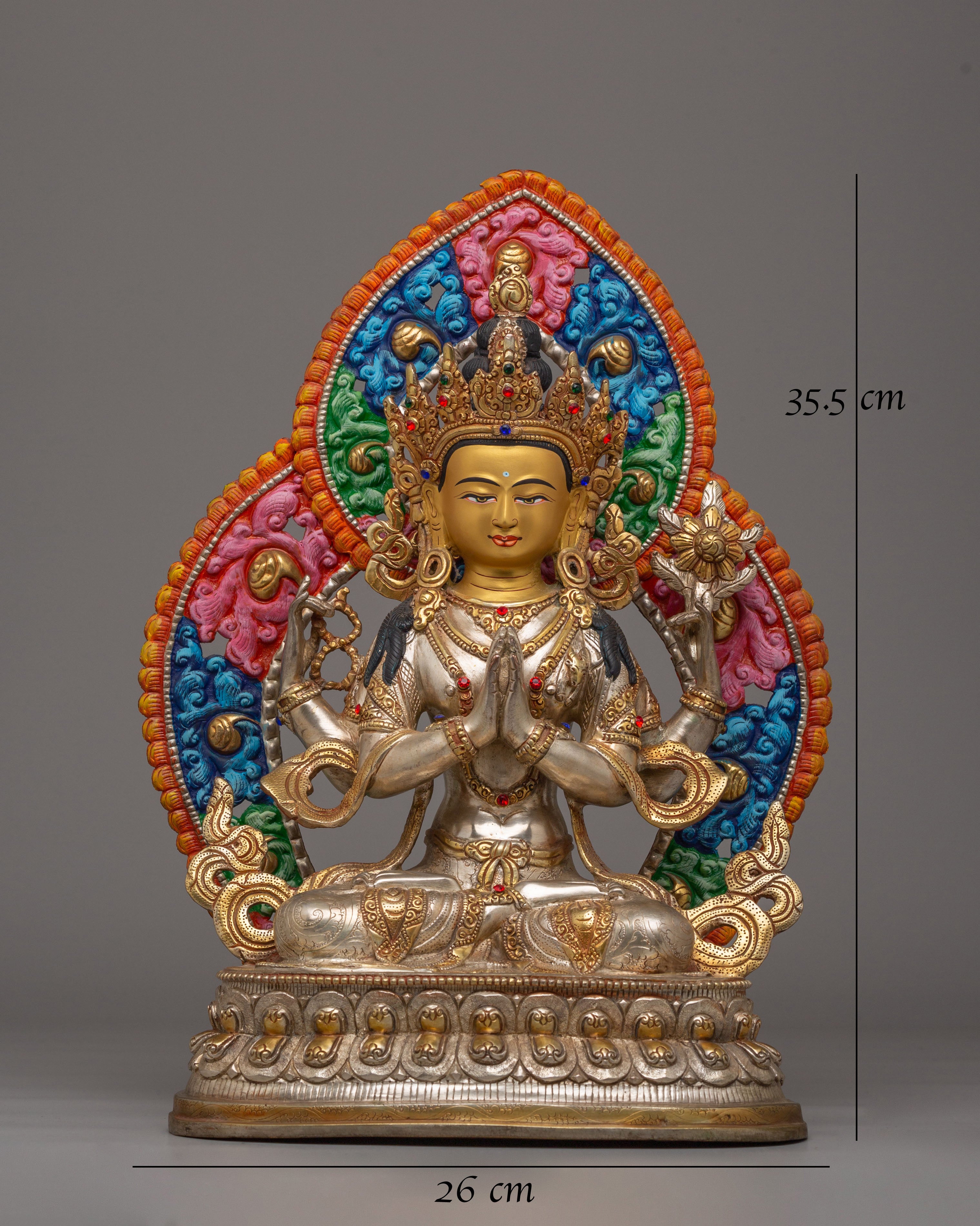 Spiritual Bodhisattva Chenrezig Statue | Tibetan Avalokiteshvara Figurine