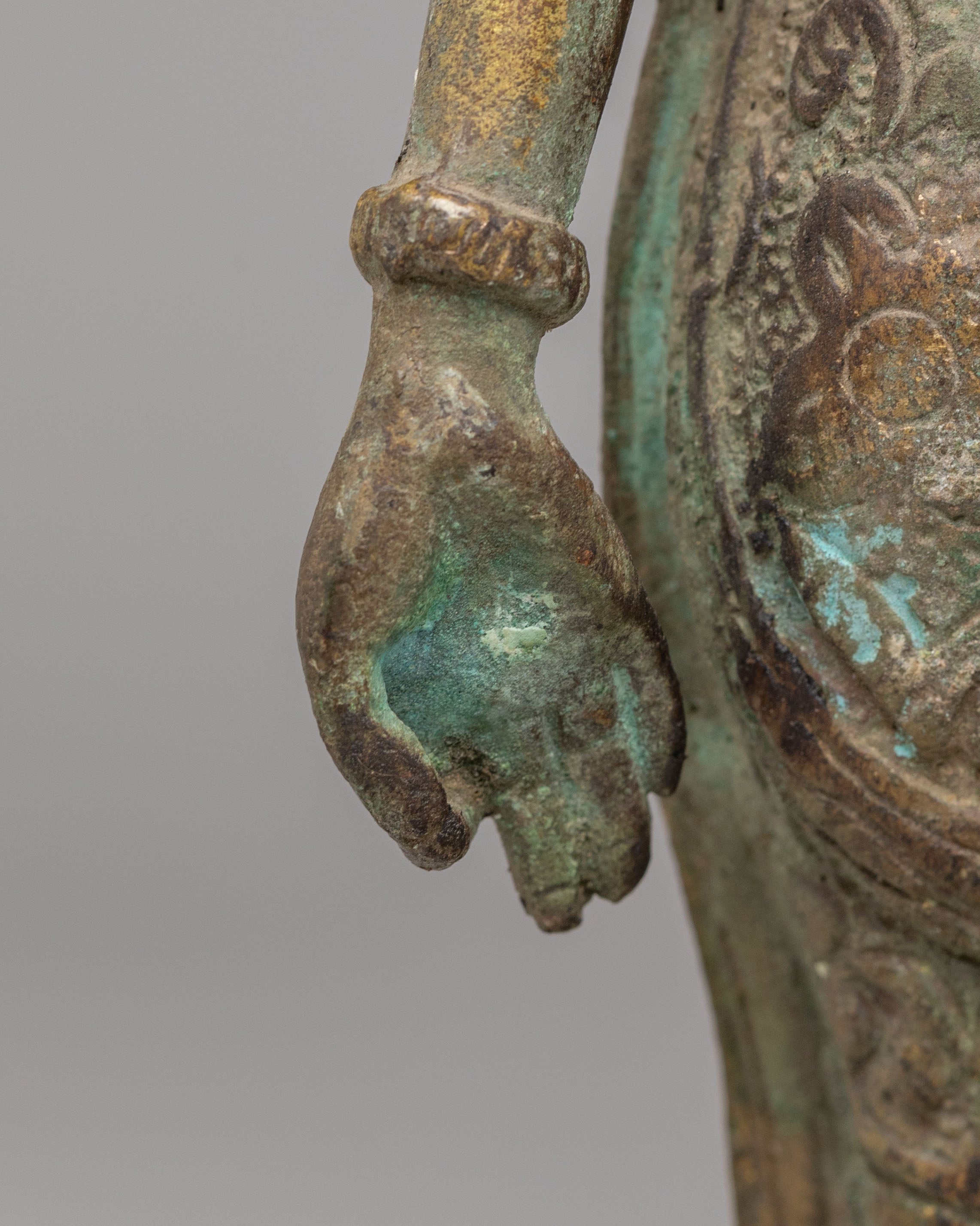 Ceremonial Standing Green Tara Statue | Handmade Tibetan Deity Figurine
