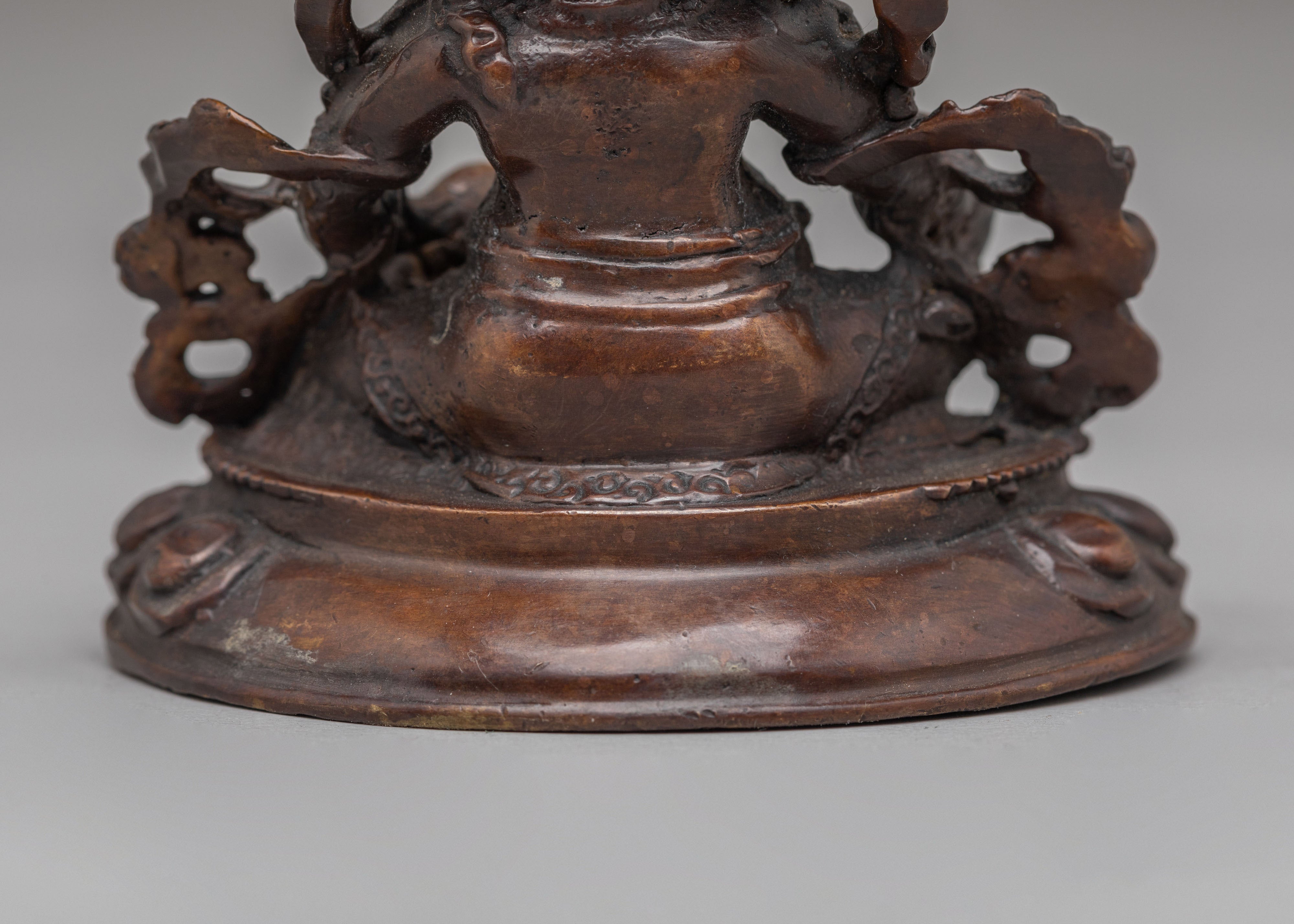 Spiritual Dzambhala Deity Altar Statue | Tibetan Buddhist Wealth God Figurine