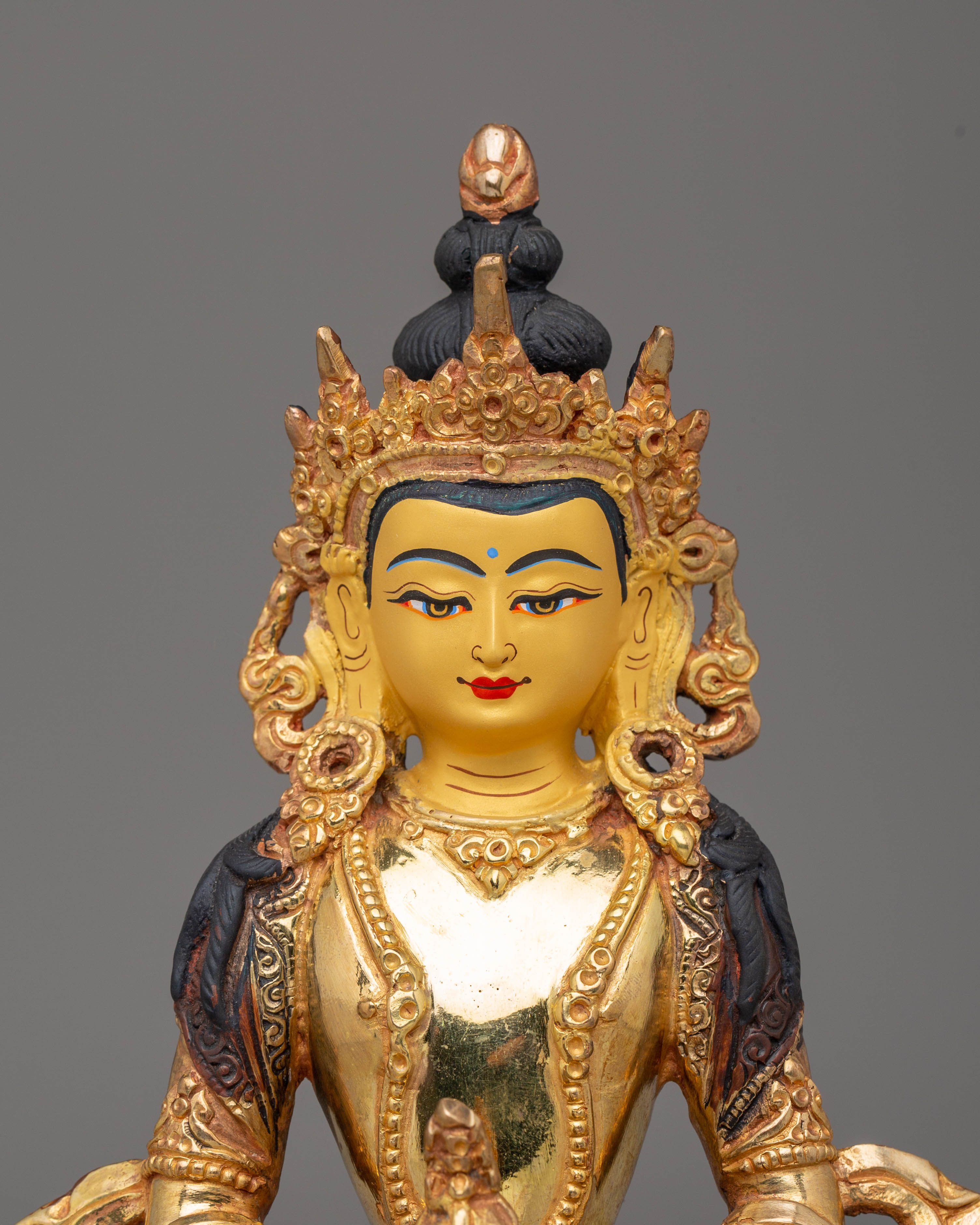 Handmade Golden Statue of Amitayus | Symbol of Longevity and Spiritual Blessings