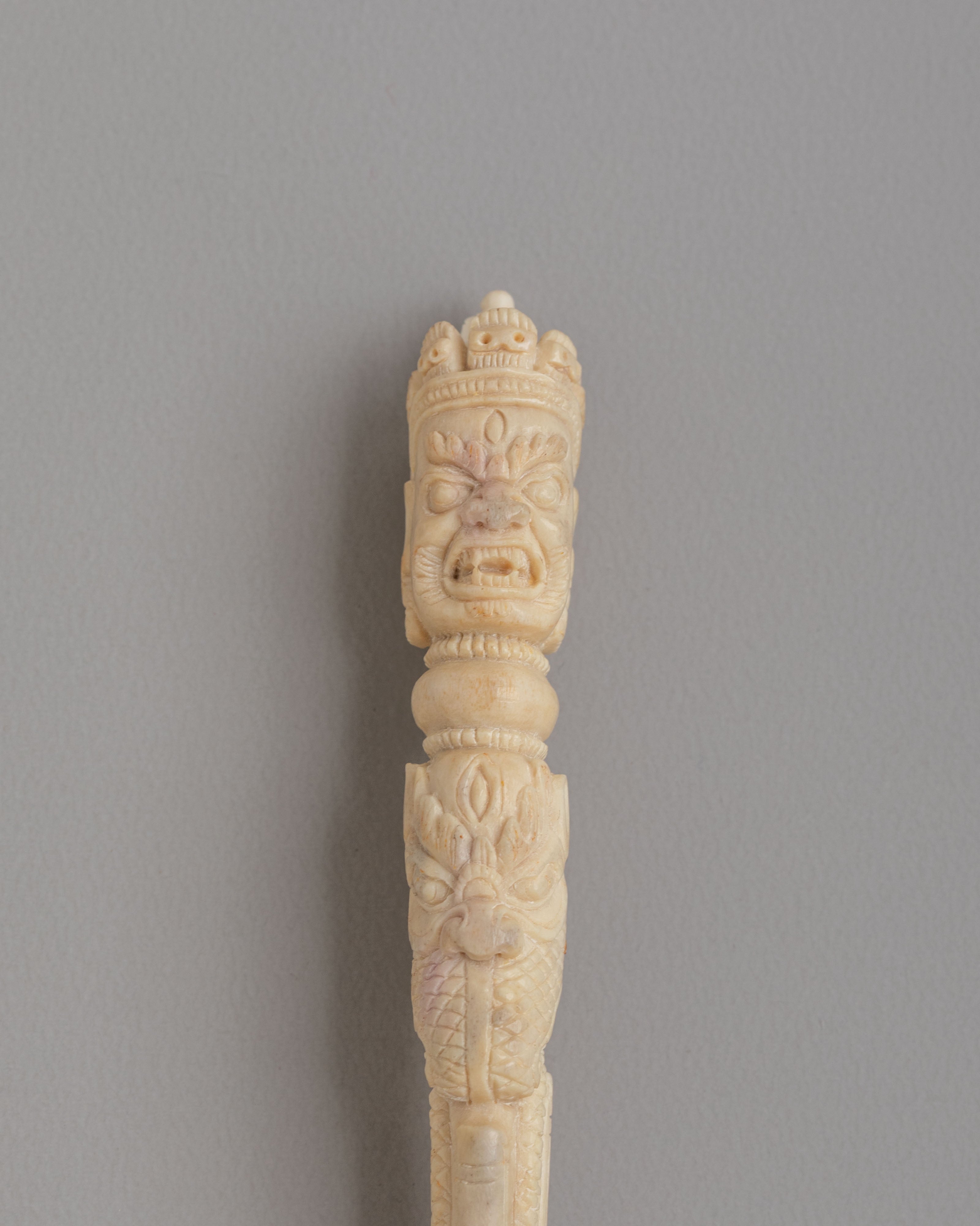 Buddhist Bone Ritual Dagger | Handcrafted Phurba Knife for Ceremonies