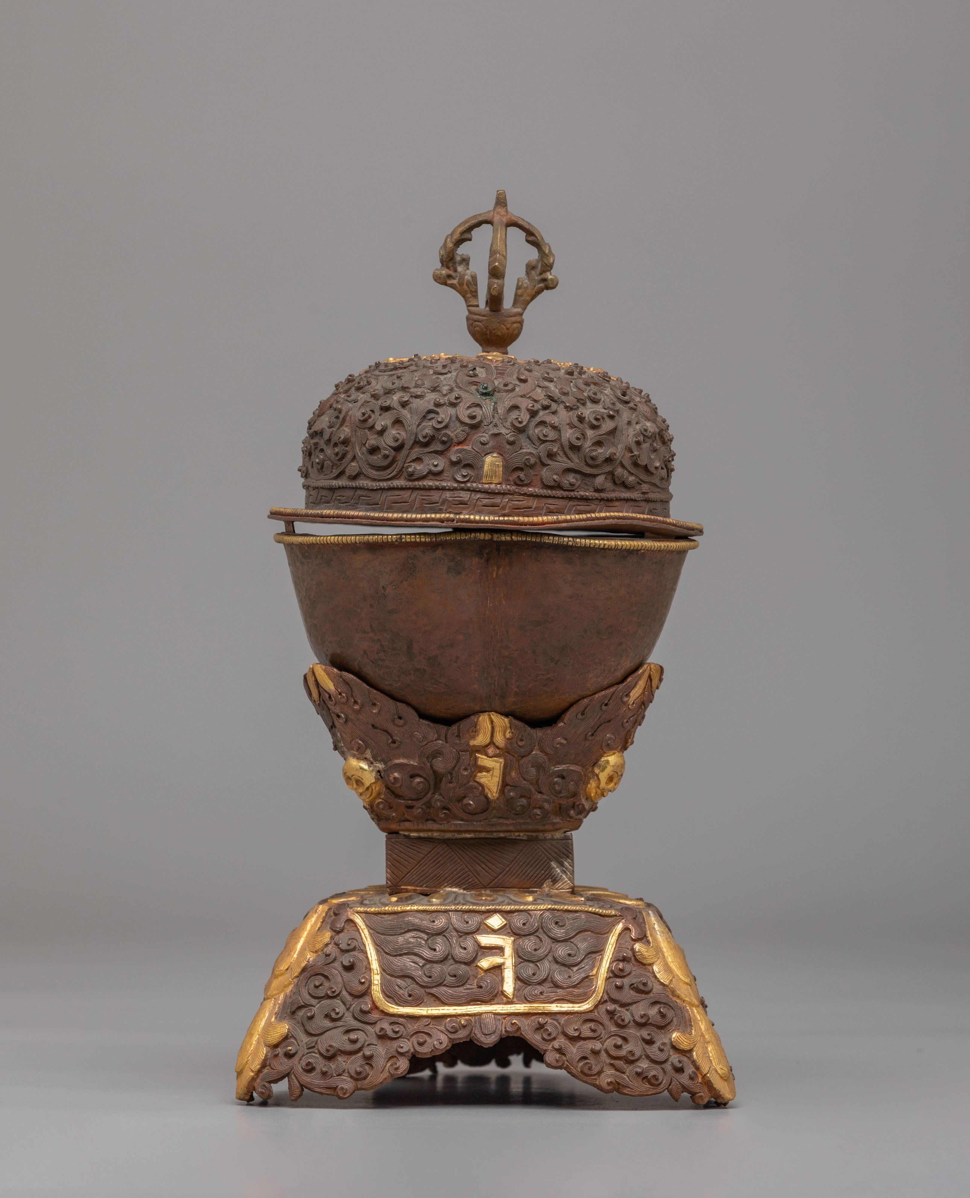 Traditional Buddhist Kapala Vessel | Skull Cup for Spiritual Ceremonies