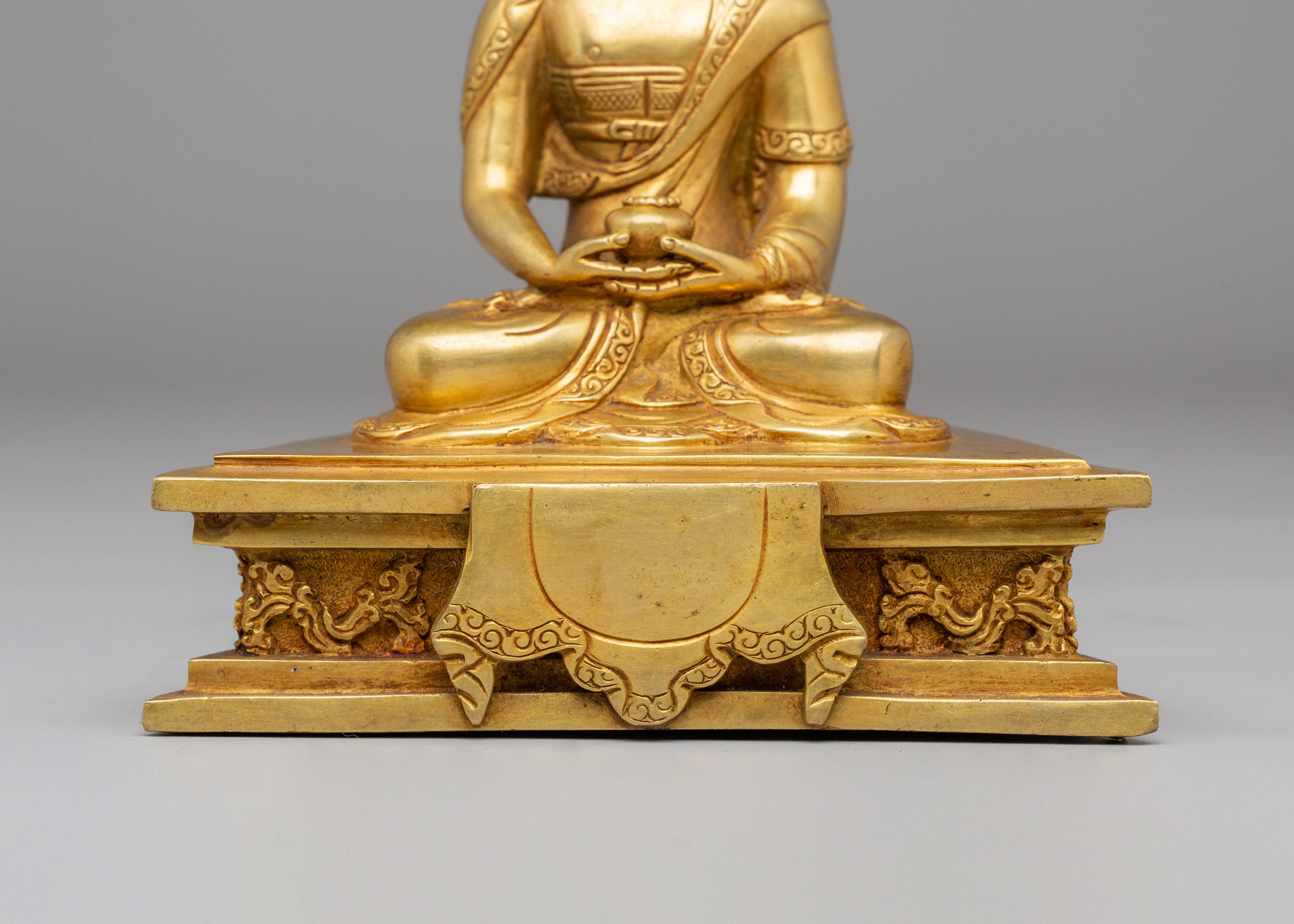 Buddha Amitabha Sacred Statue | Gold Plated Copper for Wisdom and Compassion