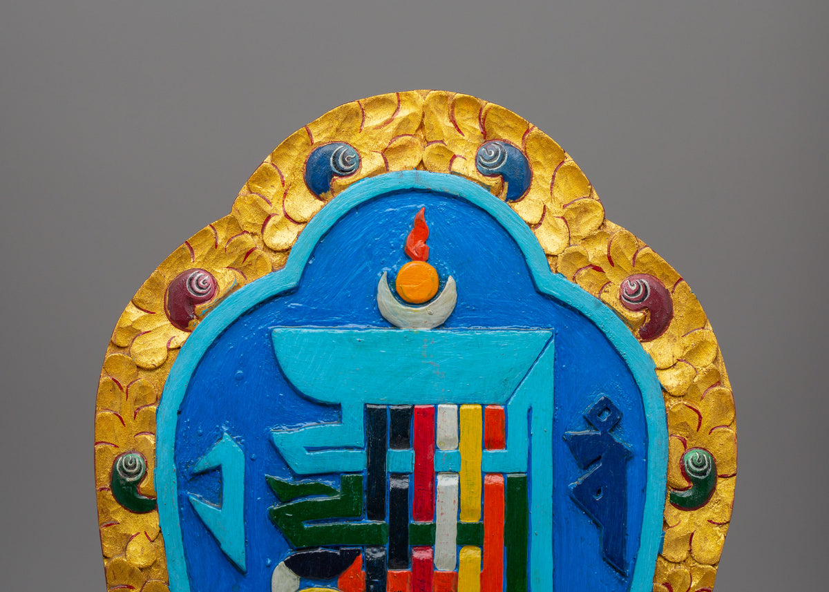 Handcrafted Kalachakra Wall Hanging | Tibetan Wooden Artwork