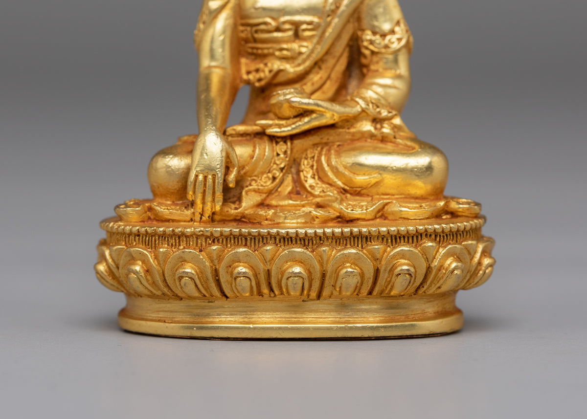 Spiritual Shakyamuni Buddha Deity Statue | Gold Plated Buddhist Altar Decor