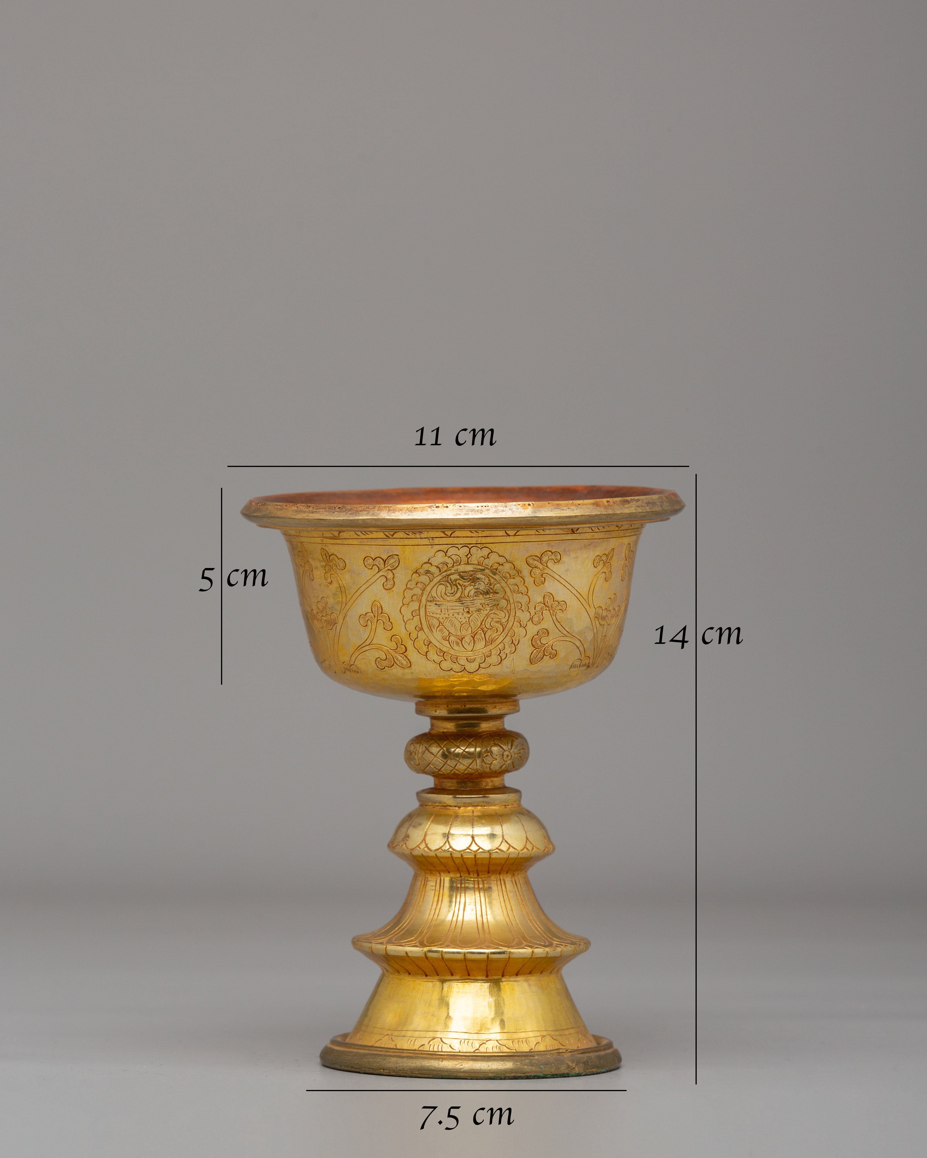 Buddhist Butter Lamp Offering Bowl | Sacred Light Offering Vessel for Meditation & Ritual