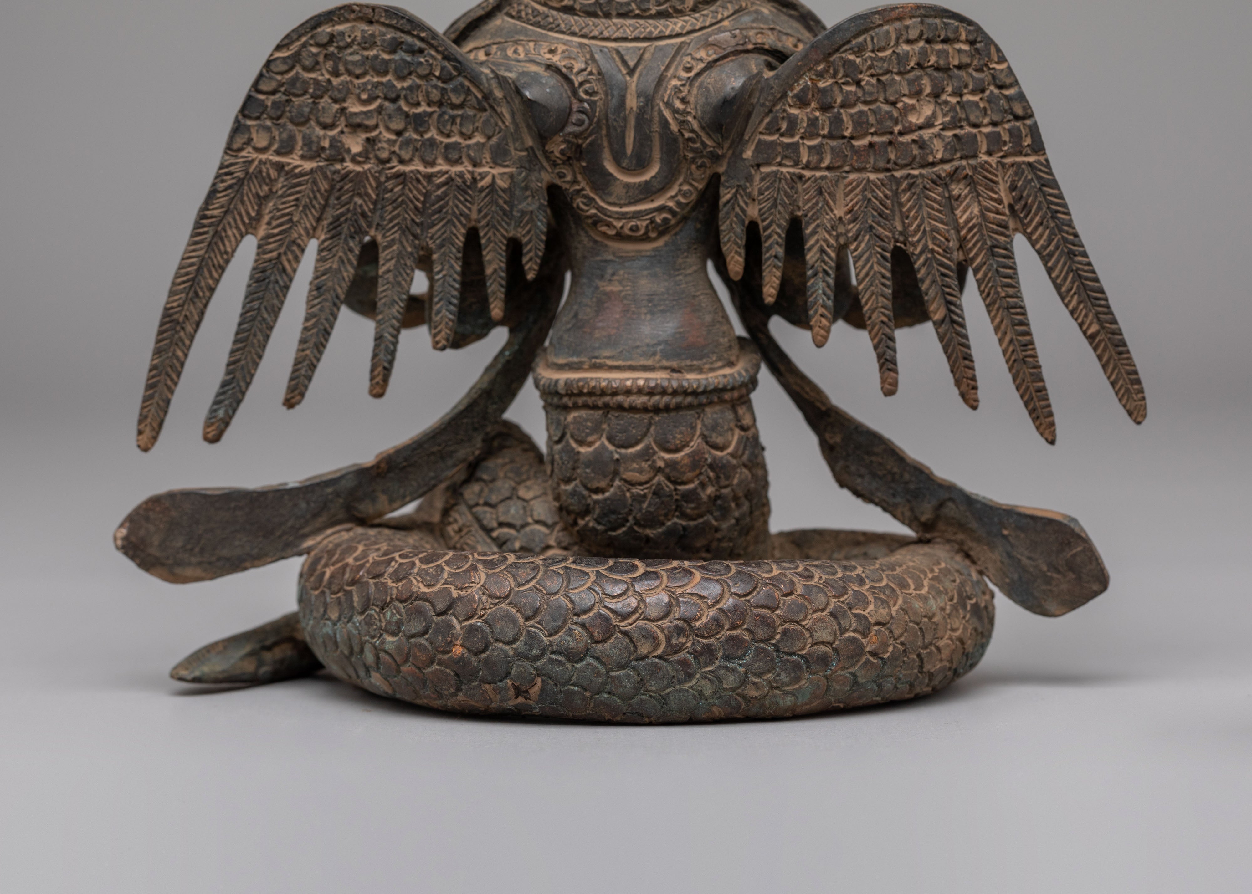 Handcrafted Naag Kanya Statue | Oxidized Copper Spiritual Art
