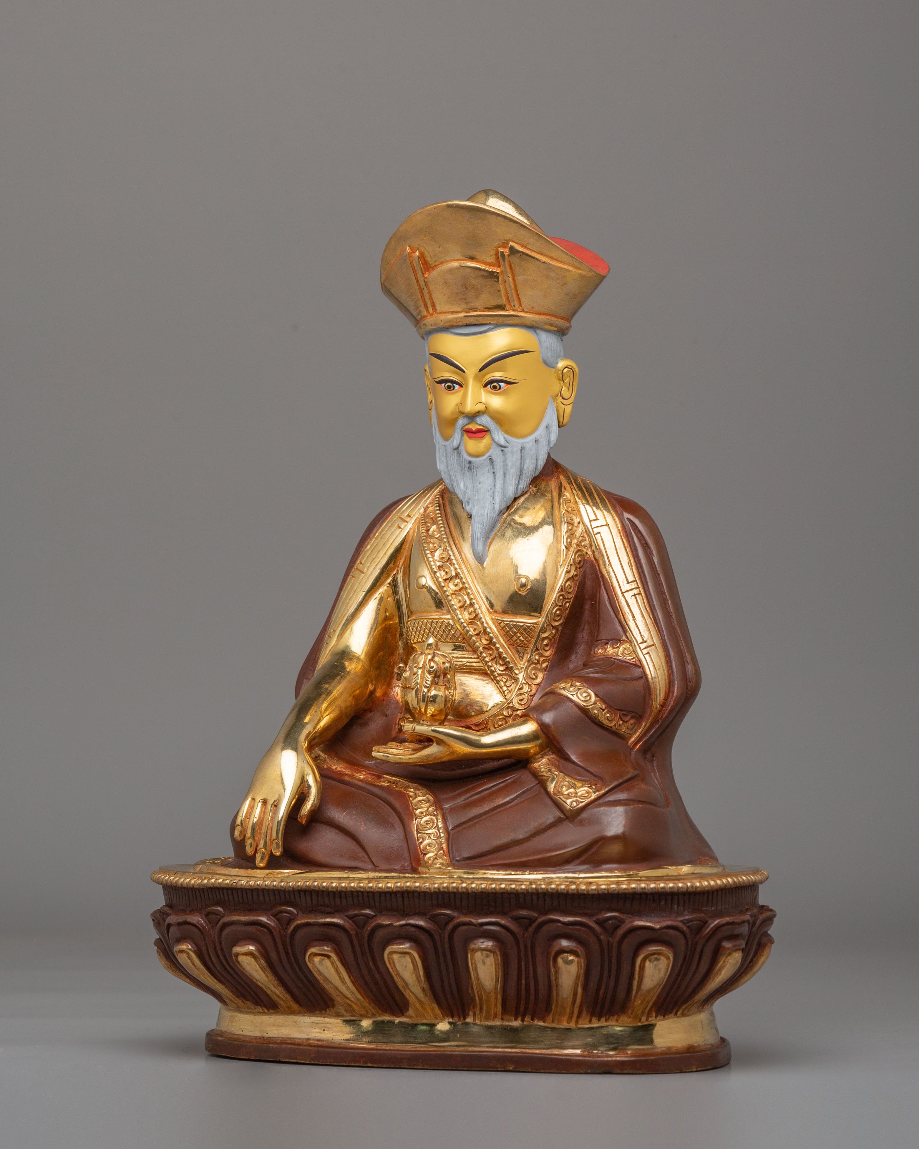 Vajrayana Guru Shapdum Statue | Handcrafted Tibetan Buddhist Master Figure