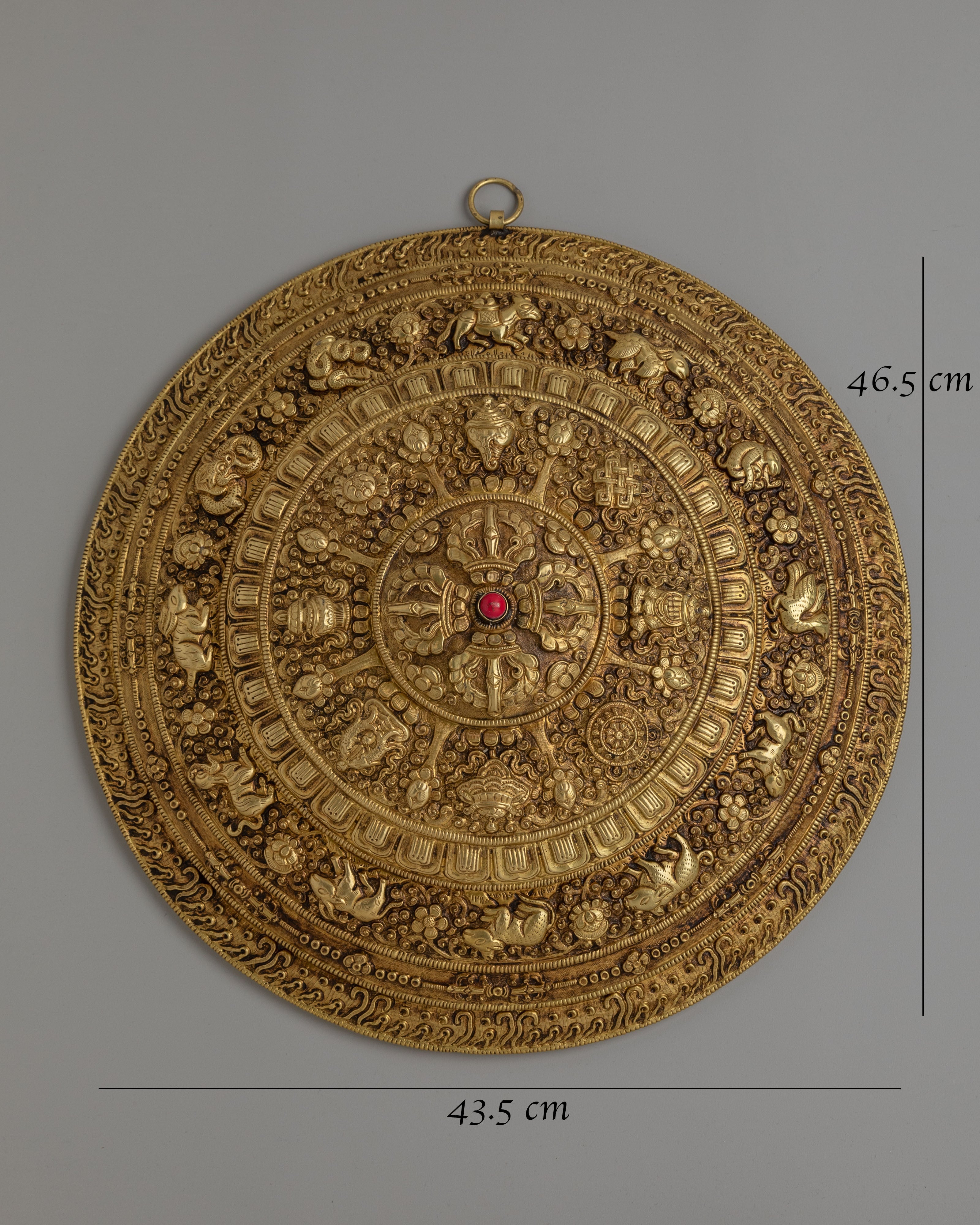 Asthamangala Mandala Wall Hanging | Copper Body with Electro Gold Plating
