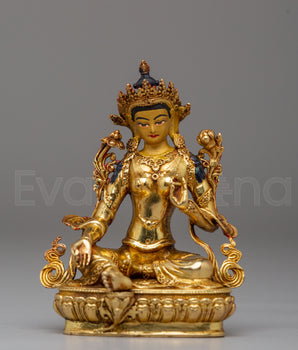 Compassionate Green Tara Handmade Figurine for Decor