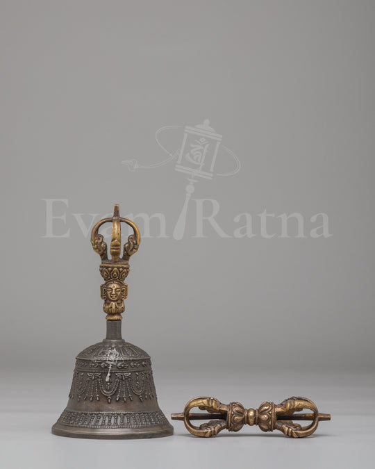 Buddhist Vajra Bell Set | Sacred Tibetan Ritual Tools