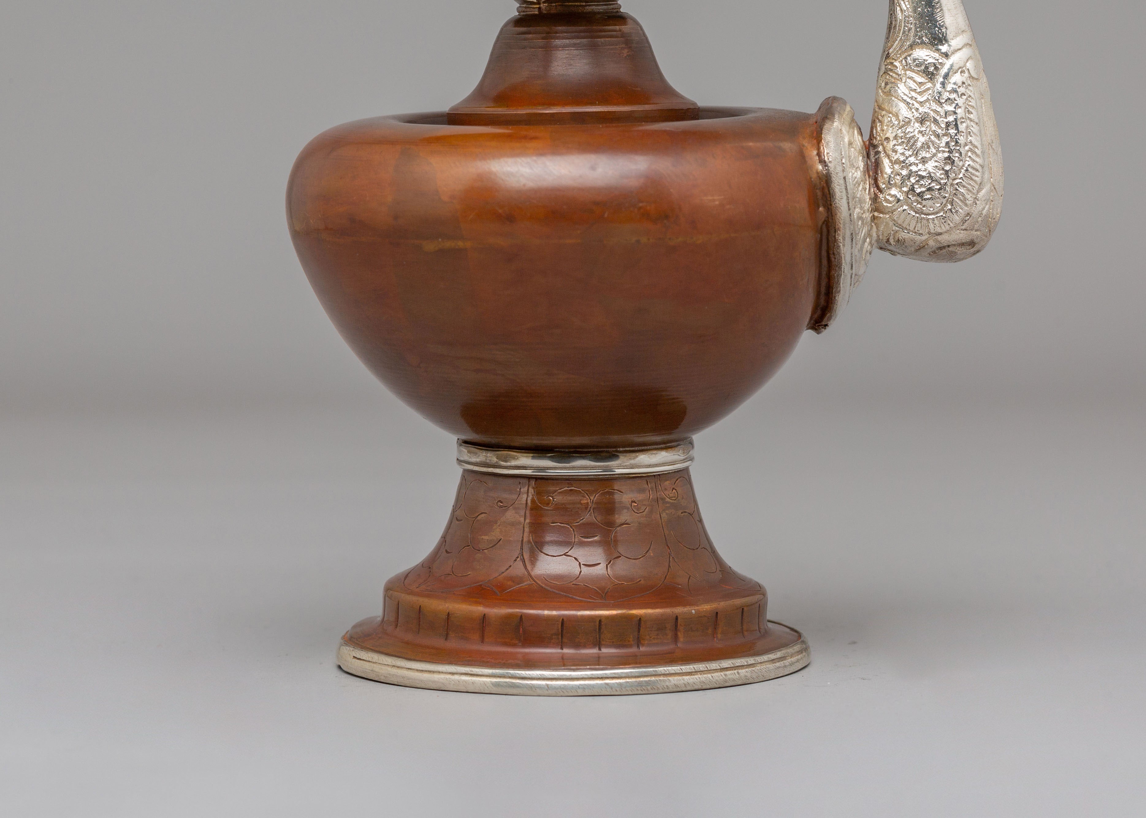 Spiritual Ceremonial Bhumba Pair | Tibetan Ritual Copper Silver Vessels