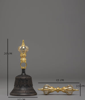 Sacred Traditional Bell and Vajra Set | Buddhist Ritual Tools