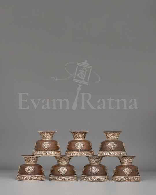 Handcrafted Himalayan Offering Bowl Set | Spiritual Home Decor